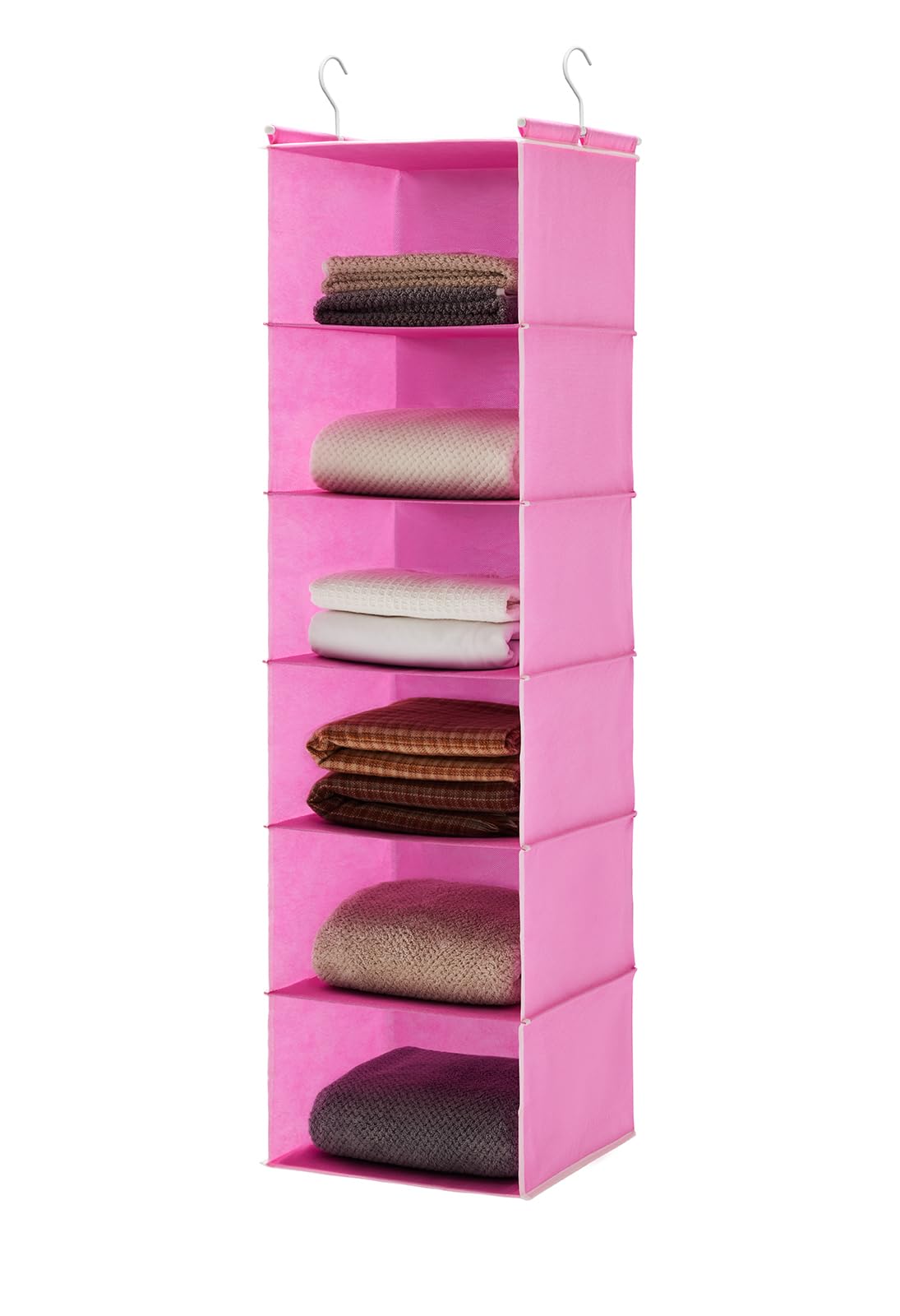 6 Shelf Hanging Closet Organizer with 2 Sturdy Hooks