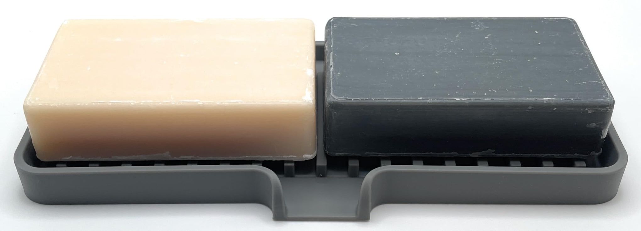 Silicone Soap Dish Tray and Sponge Holder with Drain Chute