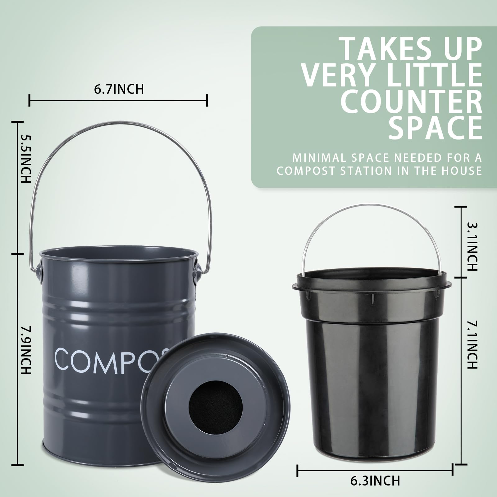 Compost Bin Kitchen Countertop Composter with lid