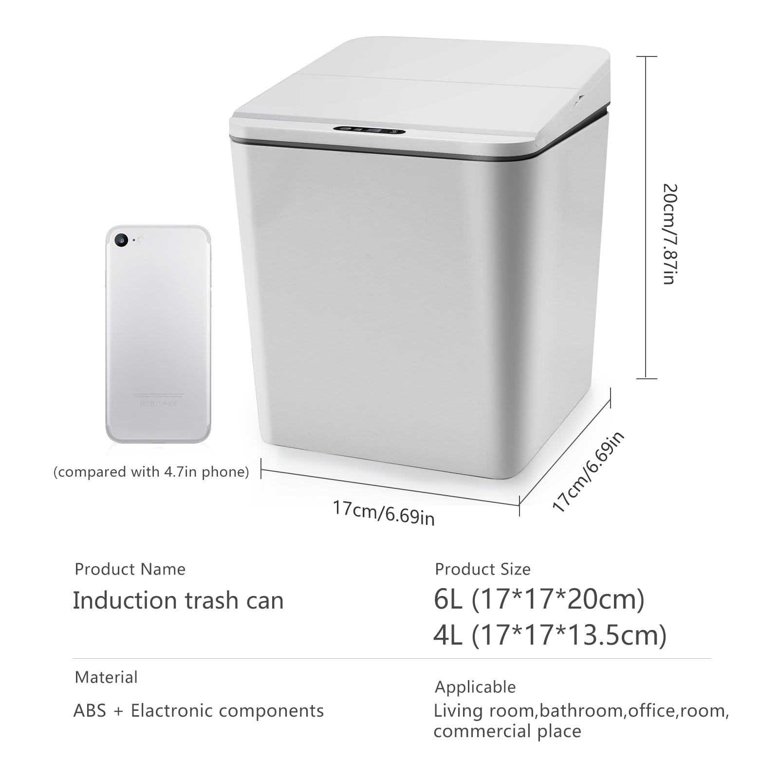 Automatic Small Countertop Trash Can with Lid