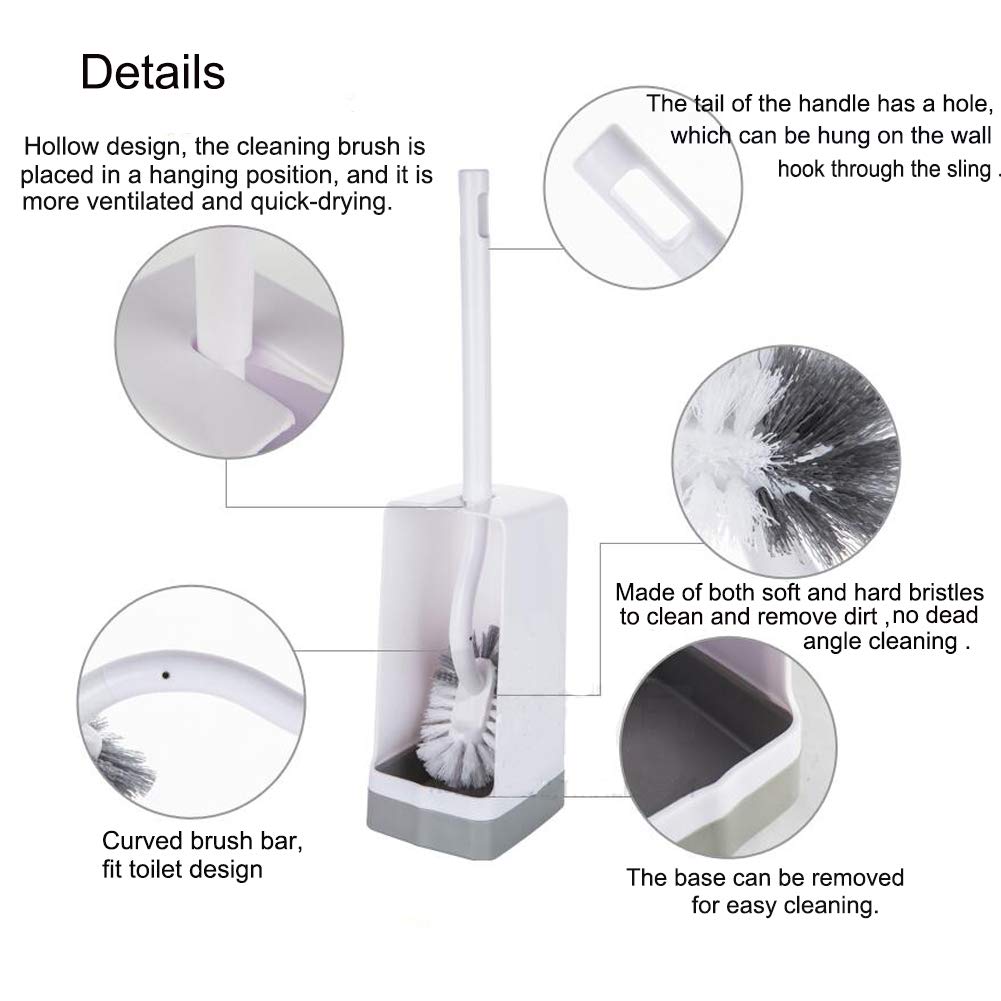 Marbarsse Bathroom Toilet Bowl Brush and Holder (2 Count)