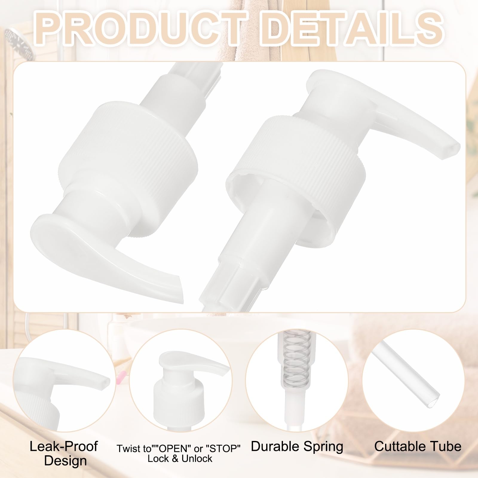 8 Pcs Soap Dispenser Pump Heads Soap Dispensers Top Pumps Replacement Switch Pumphead for Standard 28