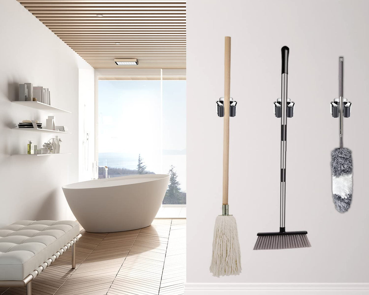 25 Pack Broom Holder Wall Mount