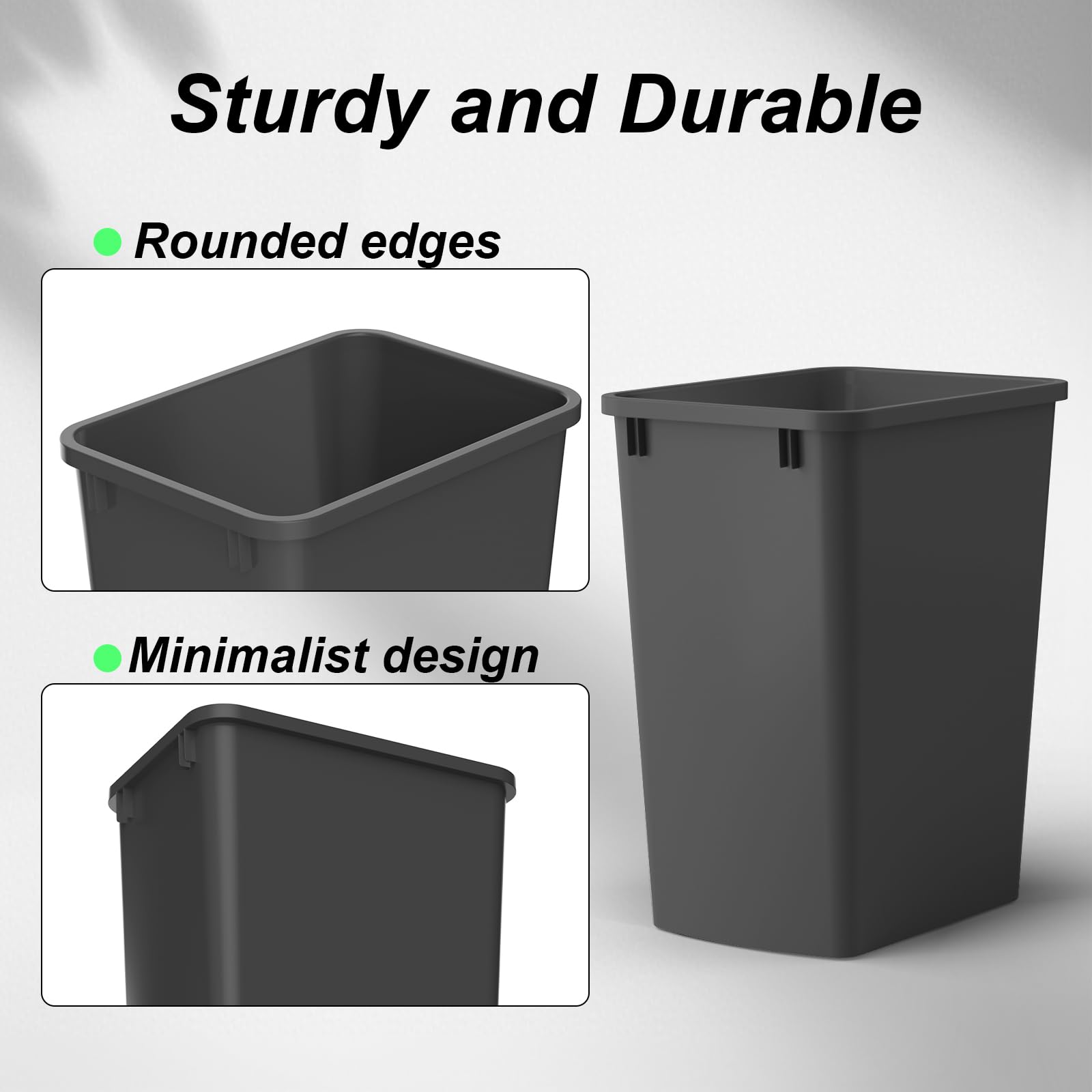 35 Quart Plastic Trash Can (4 Count)