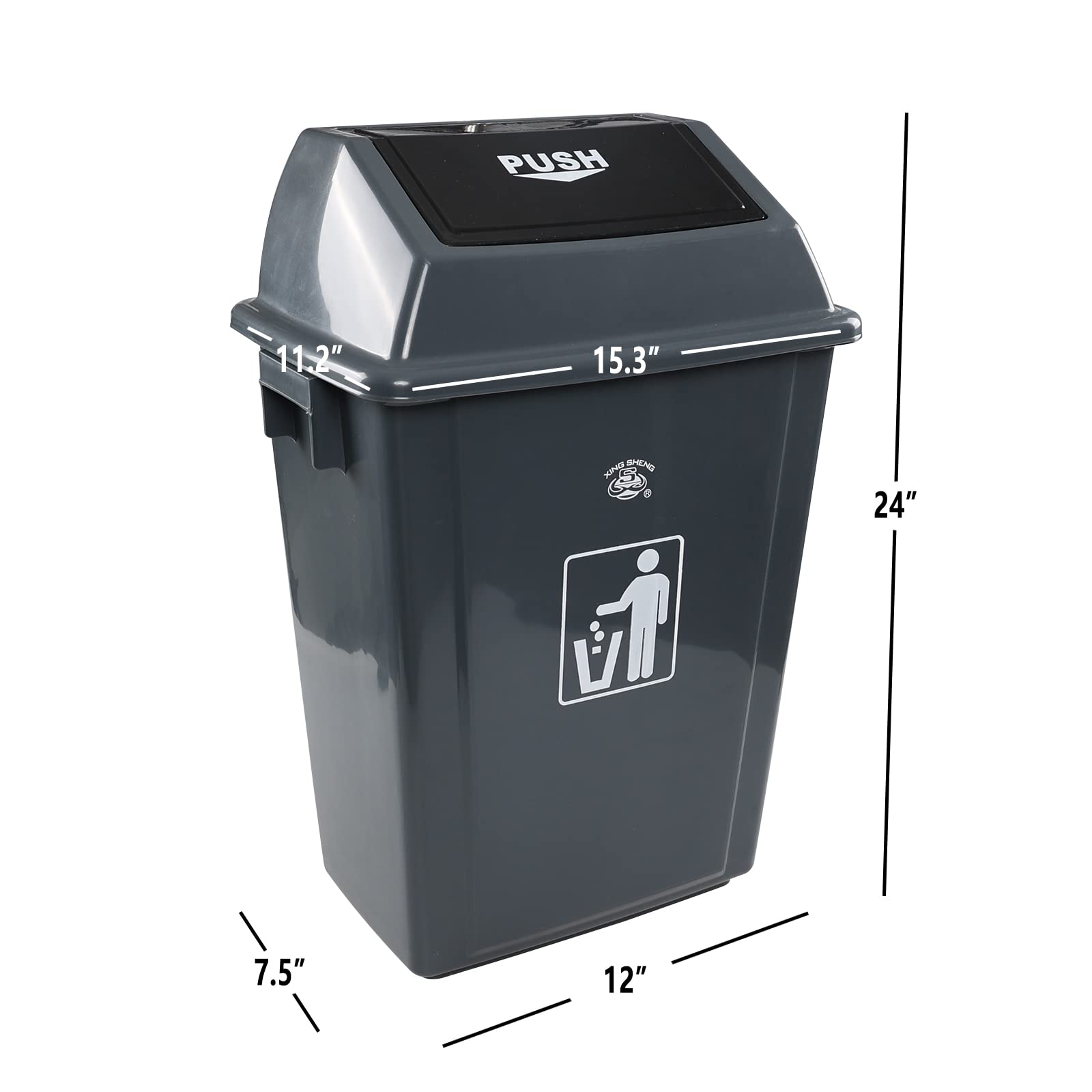 4 Pack 13 Gallon Trash Can (4 Count)