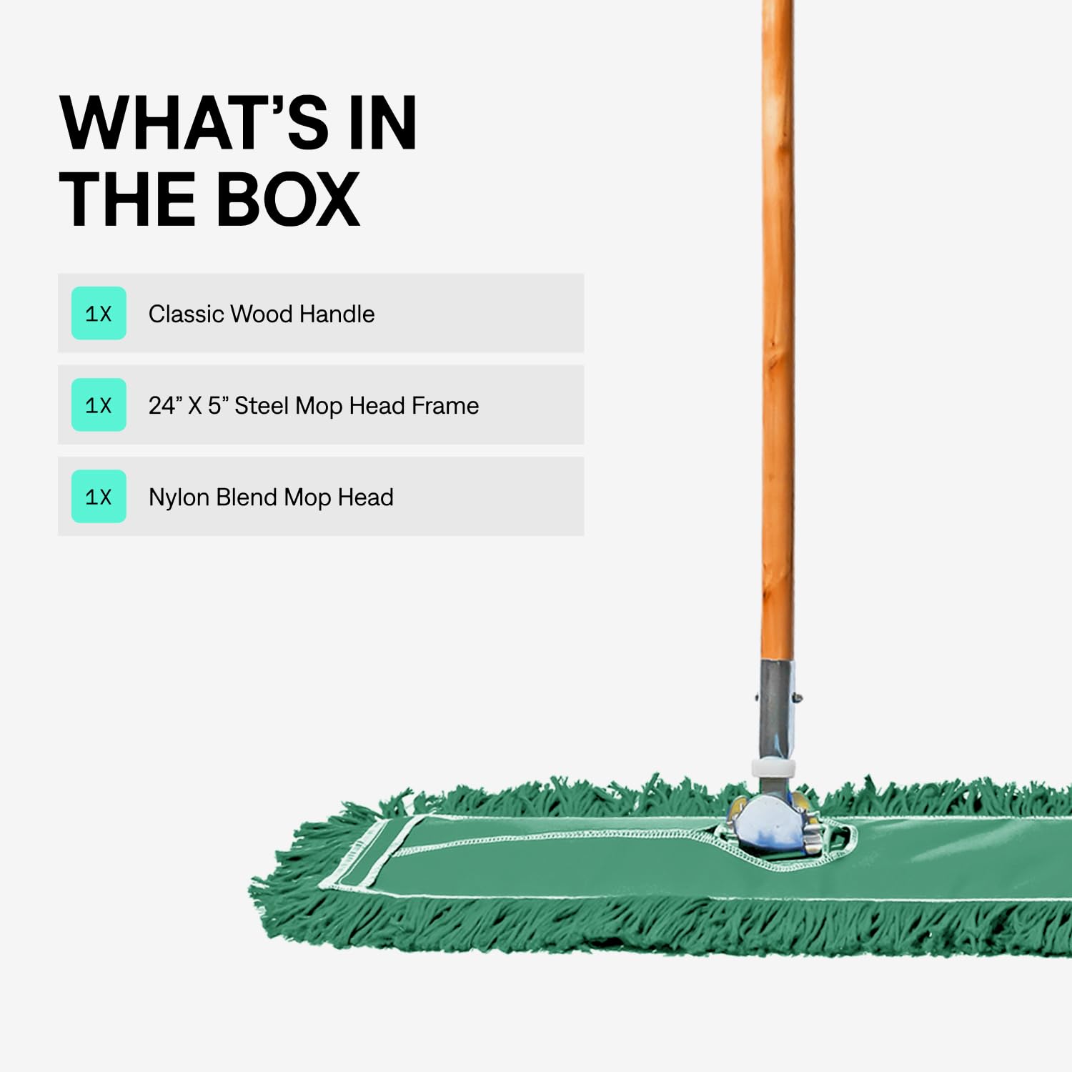 24 Inch Green Commercial Dust Mop & Floor Sweeper