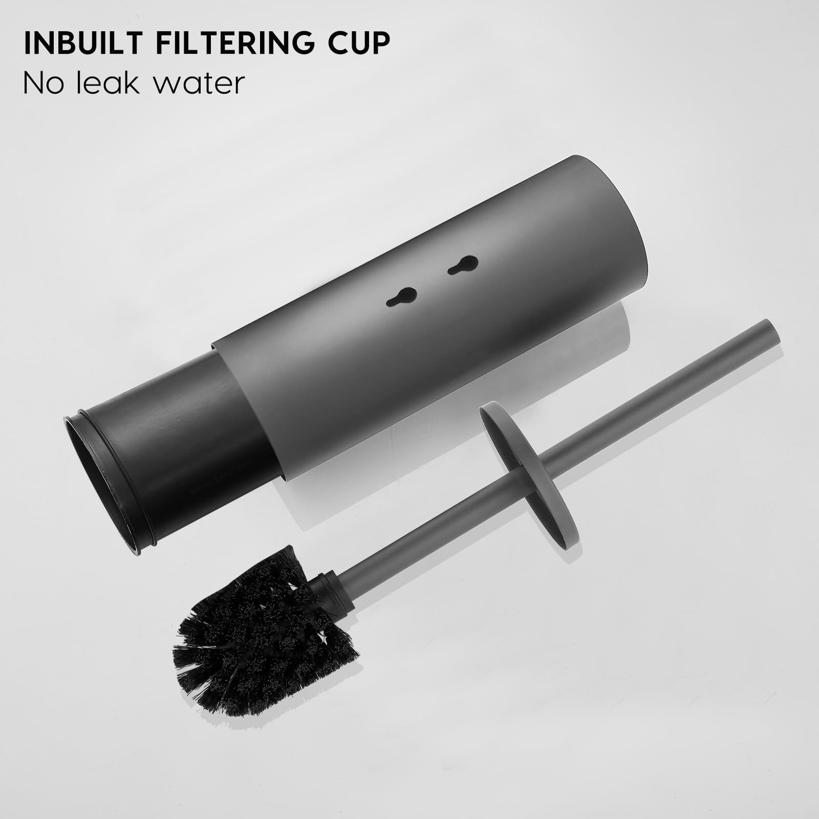 Gray Toilet Brush and Holder Set Stainless Steel No