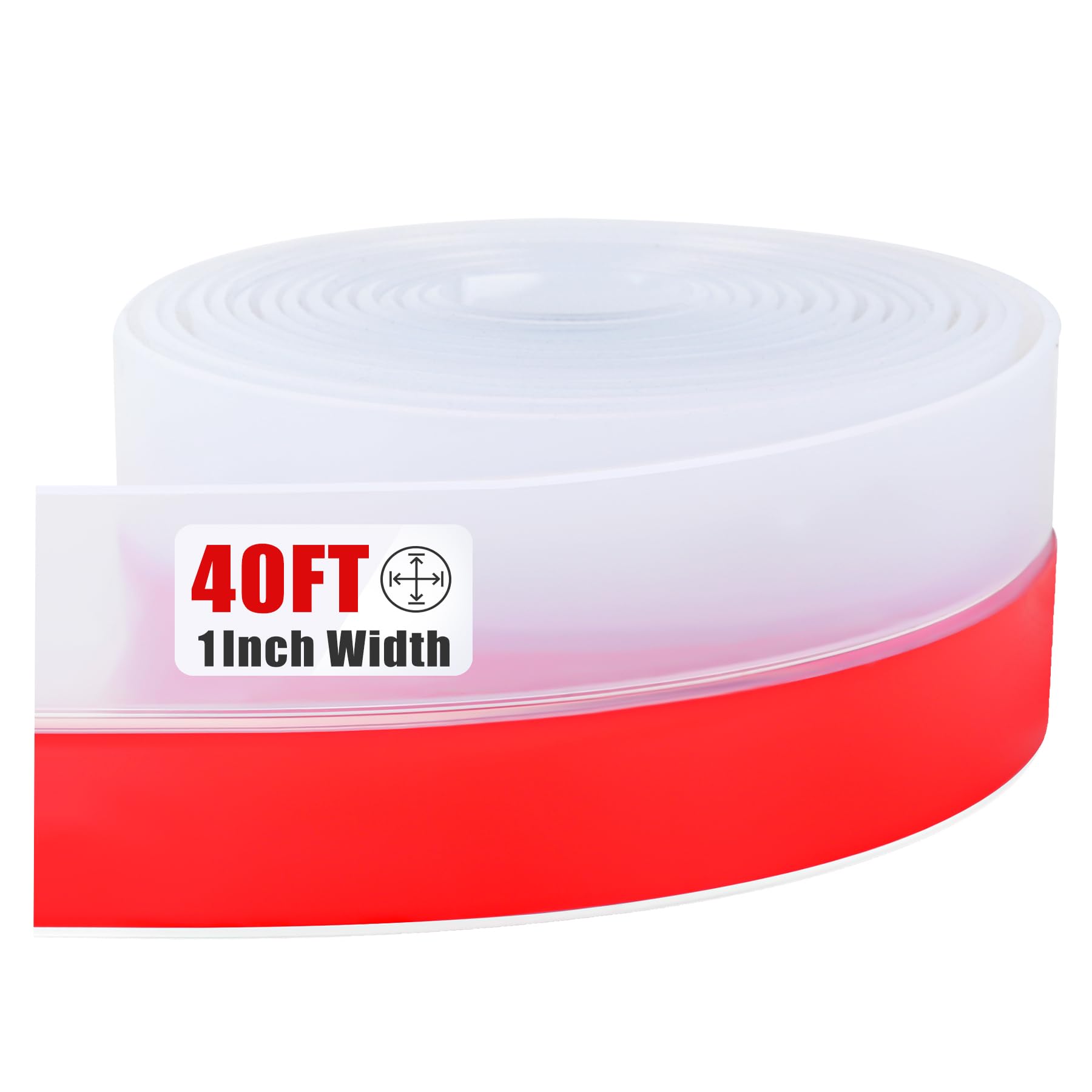 Draft Seal Tape for Doors and Windows 1 in x 40 Ft Silicone Weather Stripping Extra Thick 2mm Door Seal Strip with Strong Adhesive Draft Insulation Stopper Side Seal (40 Foot)