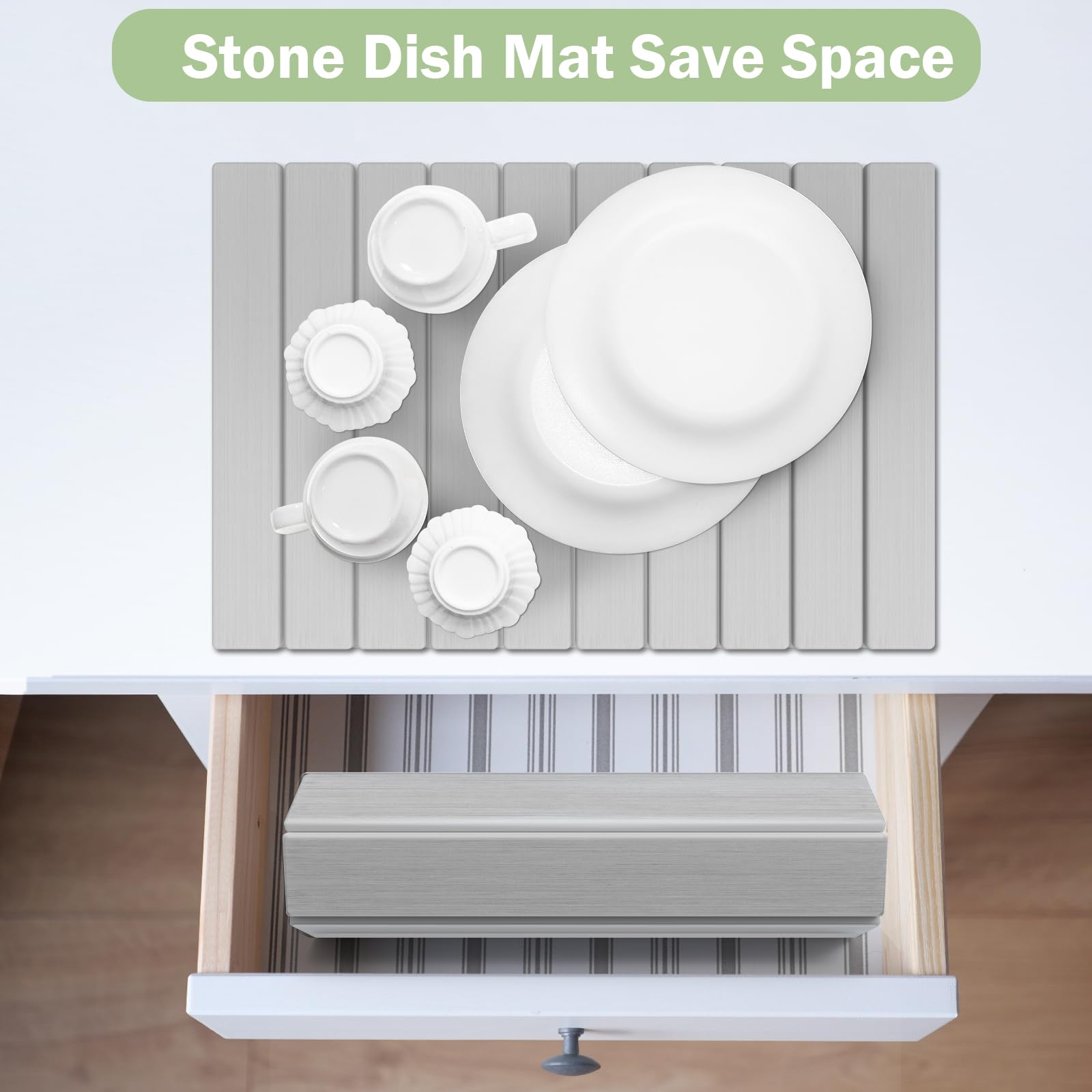 Stone Dish Drying Mat for Kitchen Counter
