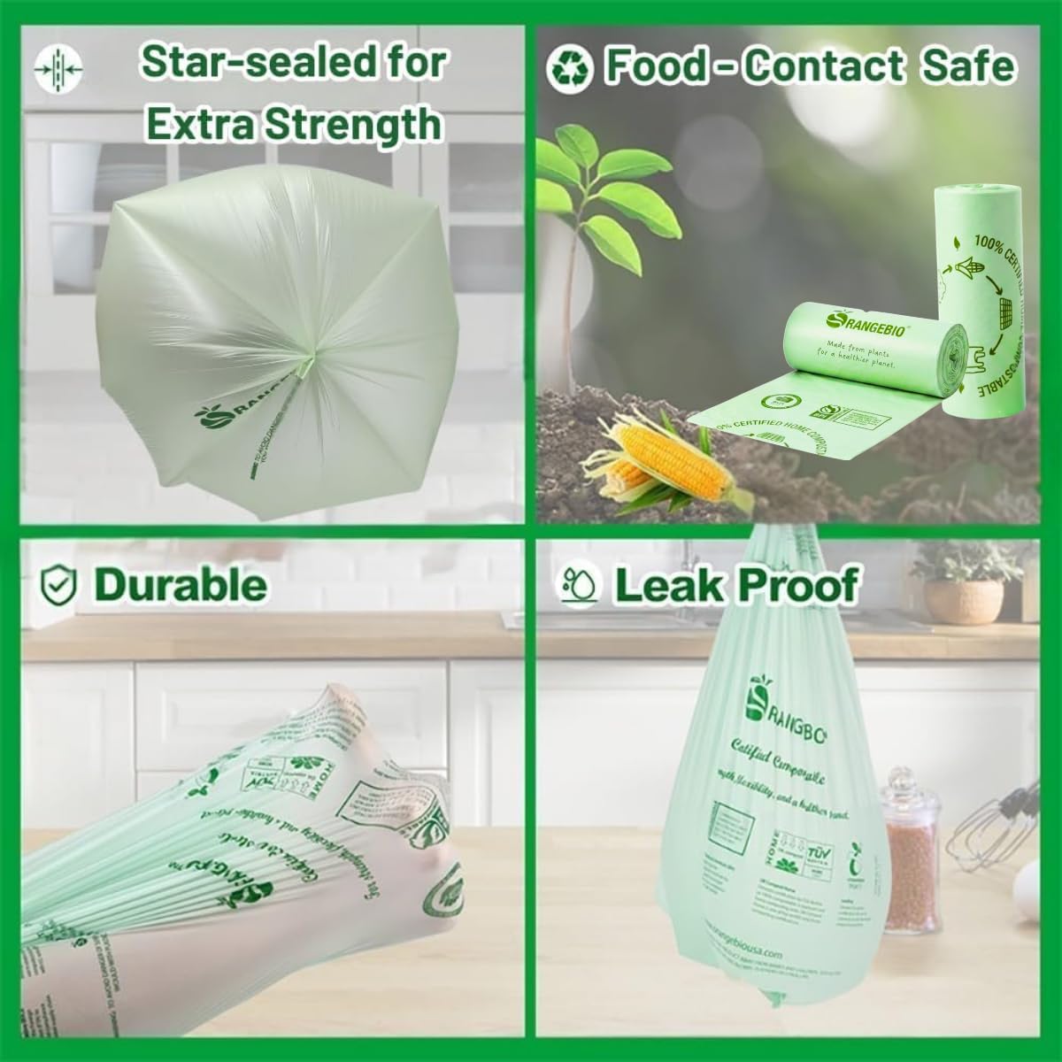 55 Gallon Compostable Trash Bags (15 Count)