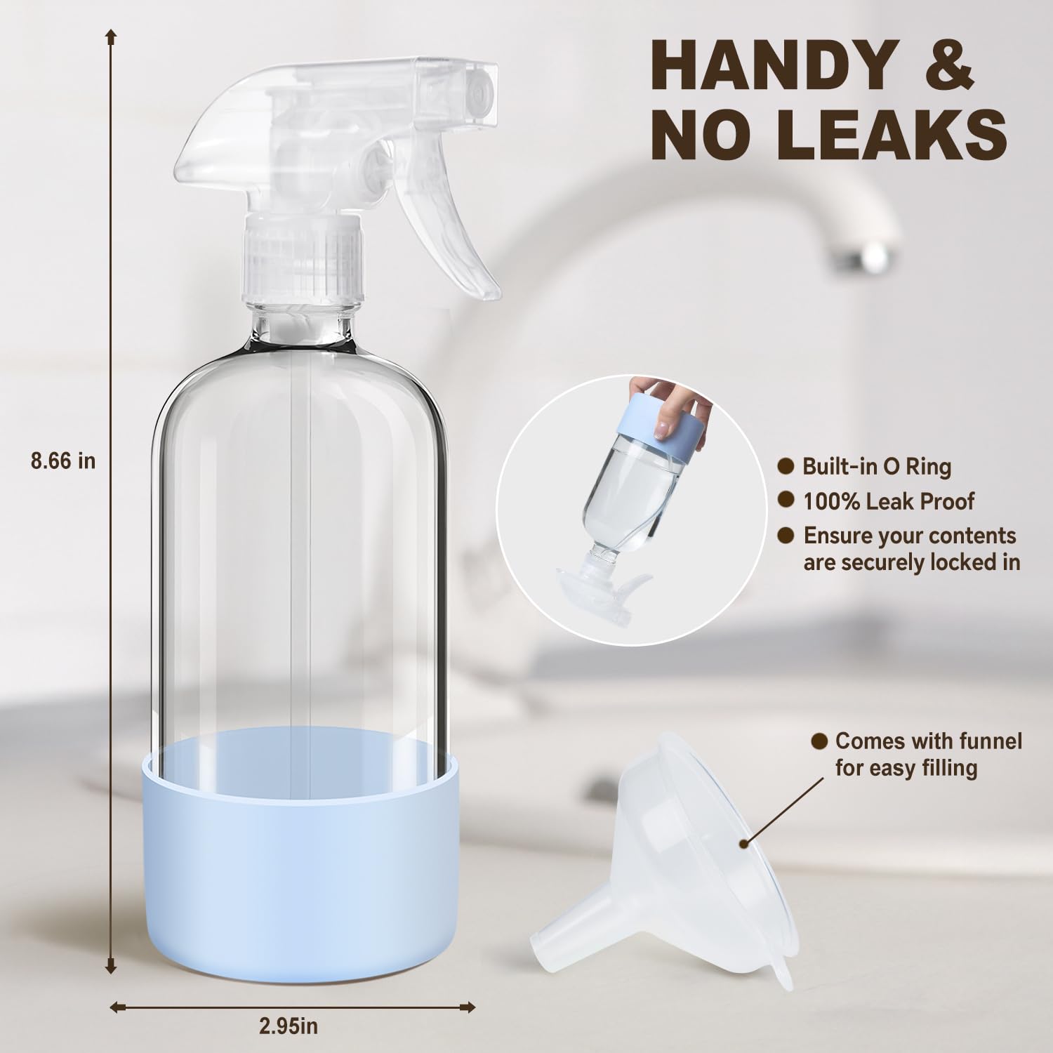 Glass Spray Bottles with Silicone Sleeves (2 Count)