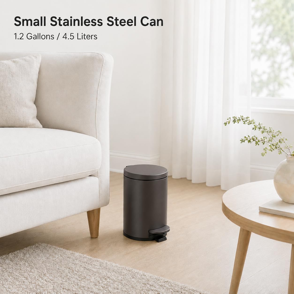 Small Bathroom Trash Can with Lid Soft Close