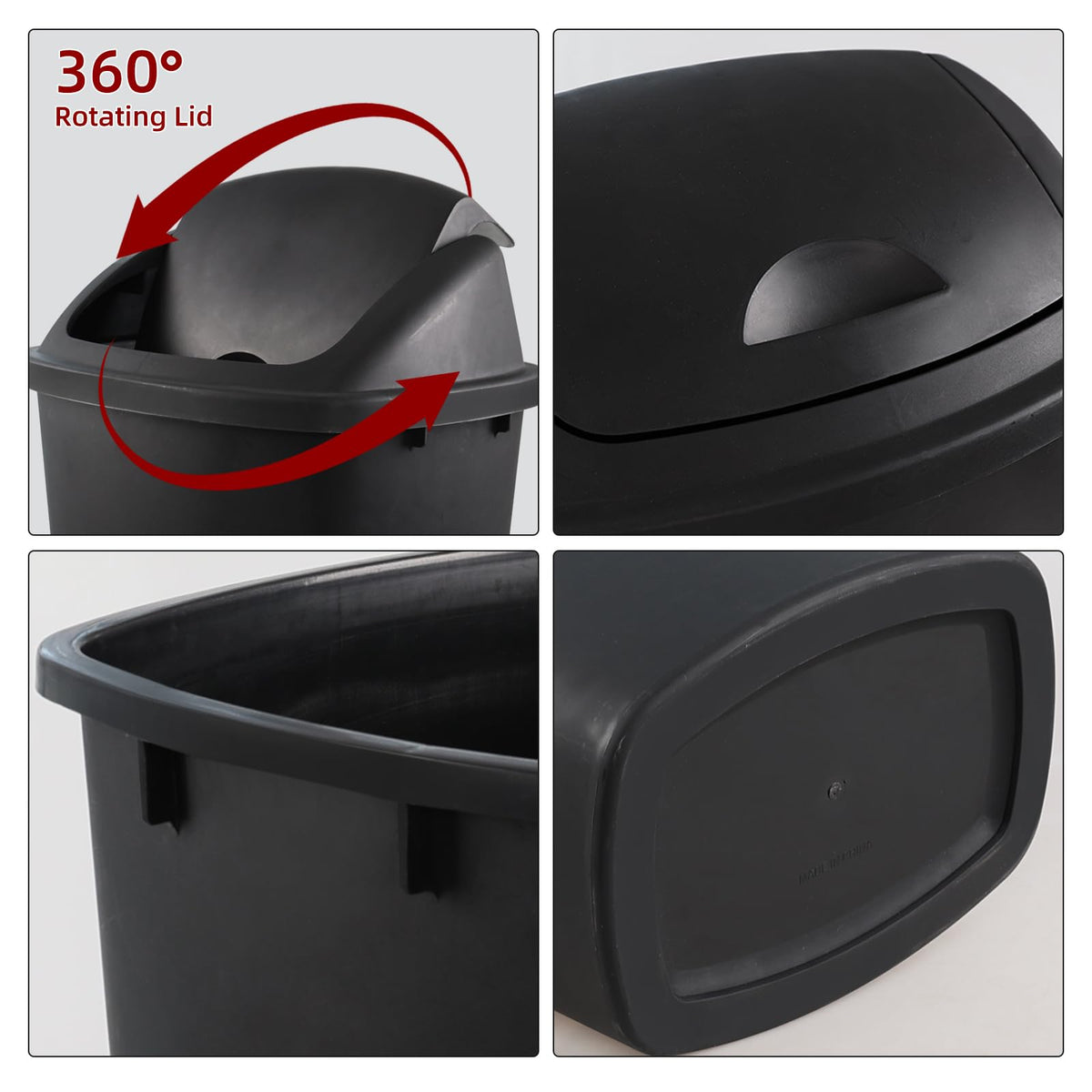4 Pack 13 Gallon Trash Can with Swing Lid (4 Count)