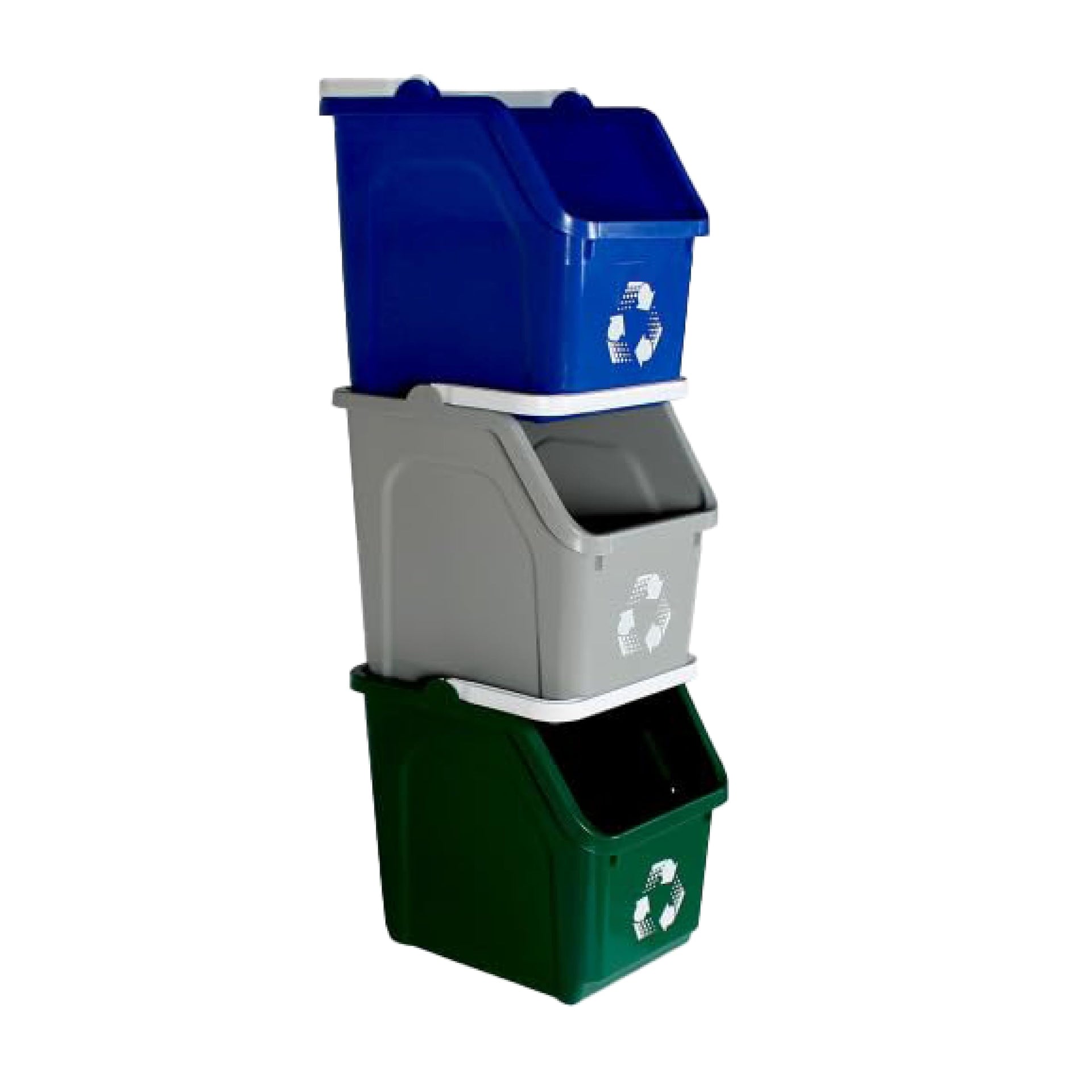 Multi Bin Recycling System with Three Stackable 6 Gallon Small (3 Count)