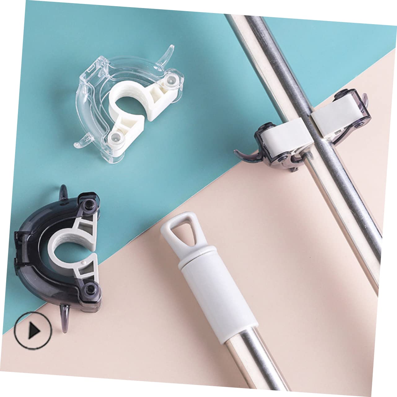 2pcs Mop Holder Clip Broom Hanger Wall Mount Mop Organizers Broom Hangers for Wall Bathroom Organizer