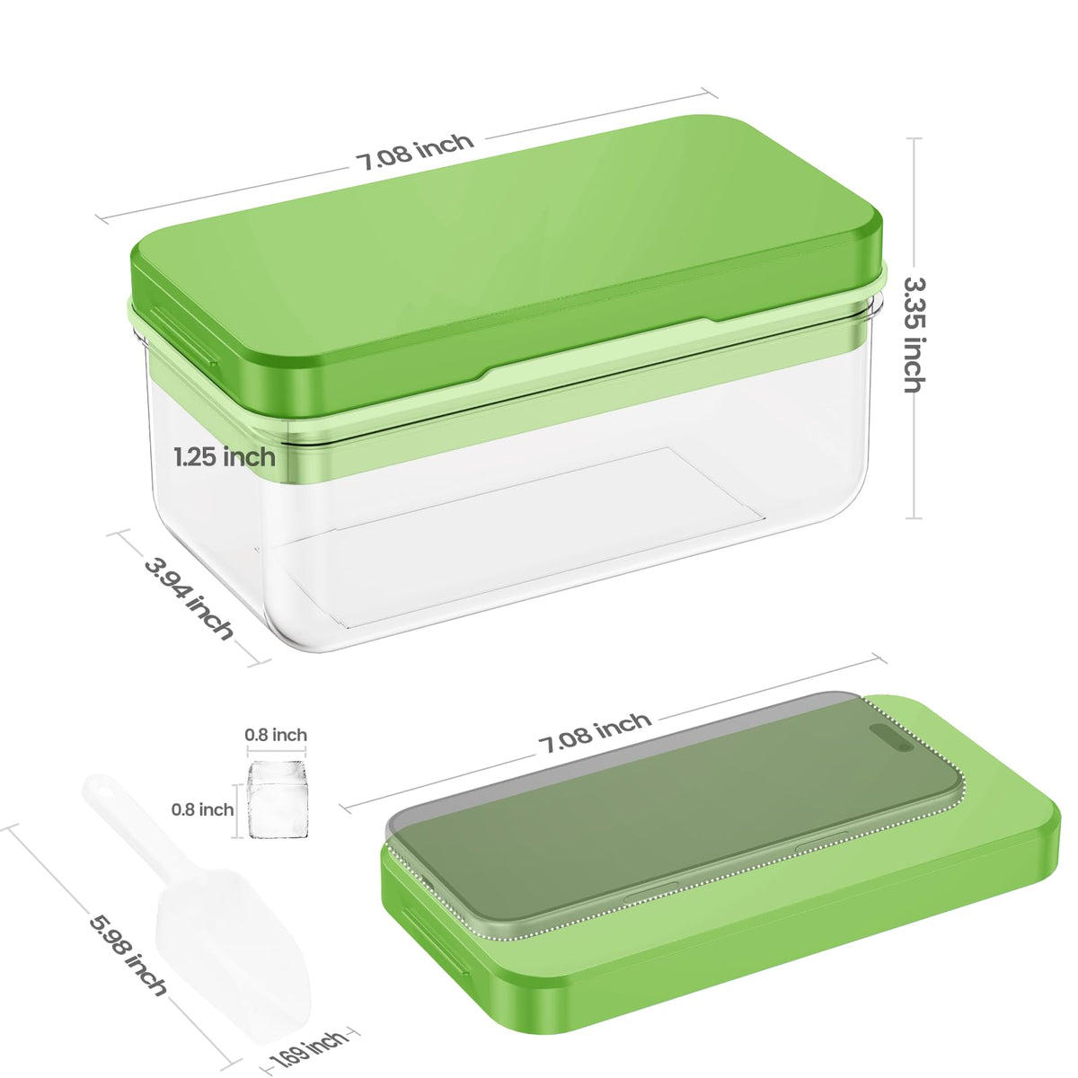 Ice Cube Tray with Lid and Bin