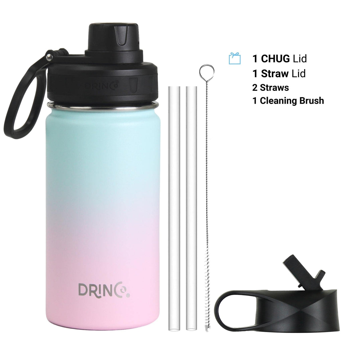 Stainless Steel Water Bottle Spout Lid Vacuum Insulated Double Wall Water Bottle Wide Mouth