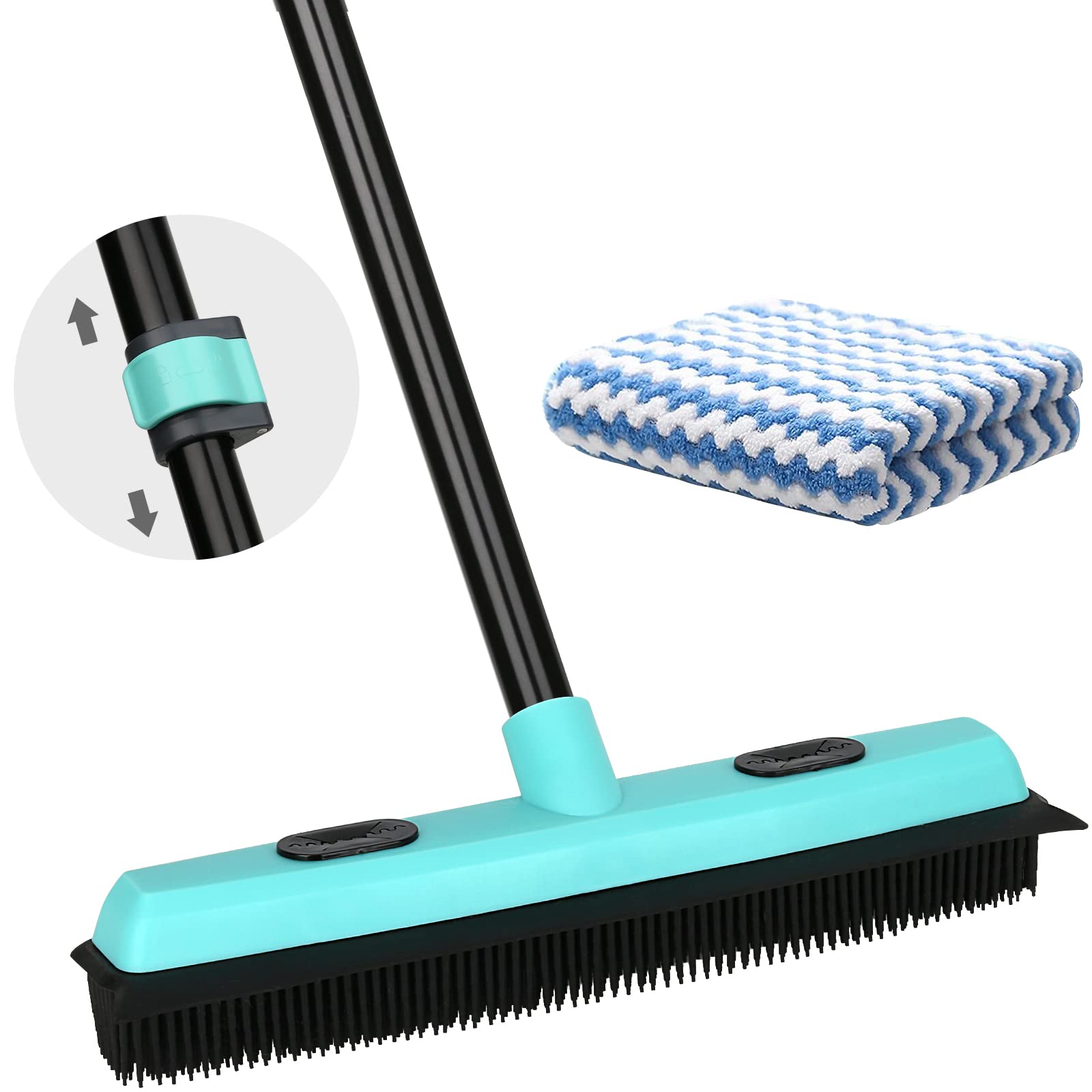 Rubber Broom Carpet Rake for Pet Hair Removal