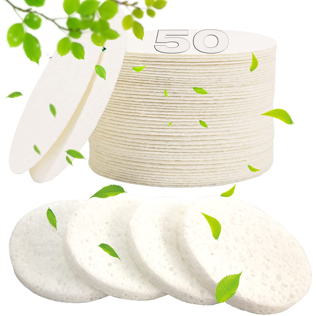Facial Sponges 50 Count Compressed Spa Sponges for Face Clean