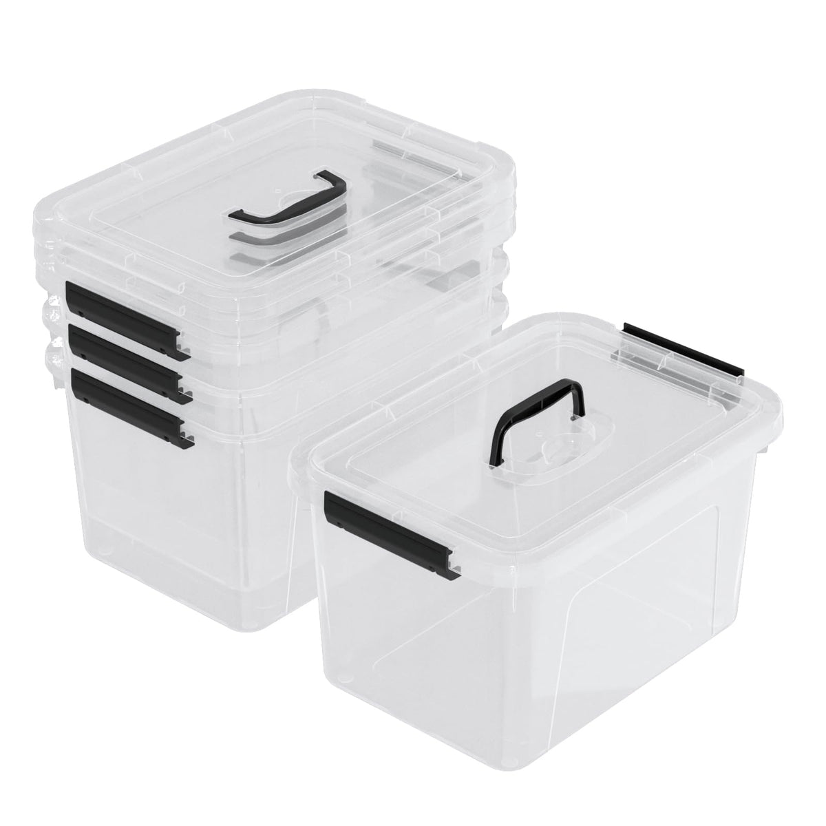 10.5 L Plastic Storage Containers With Lids and Handles (4 Count)
