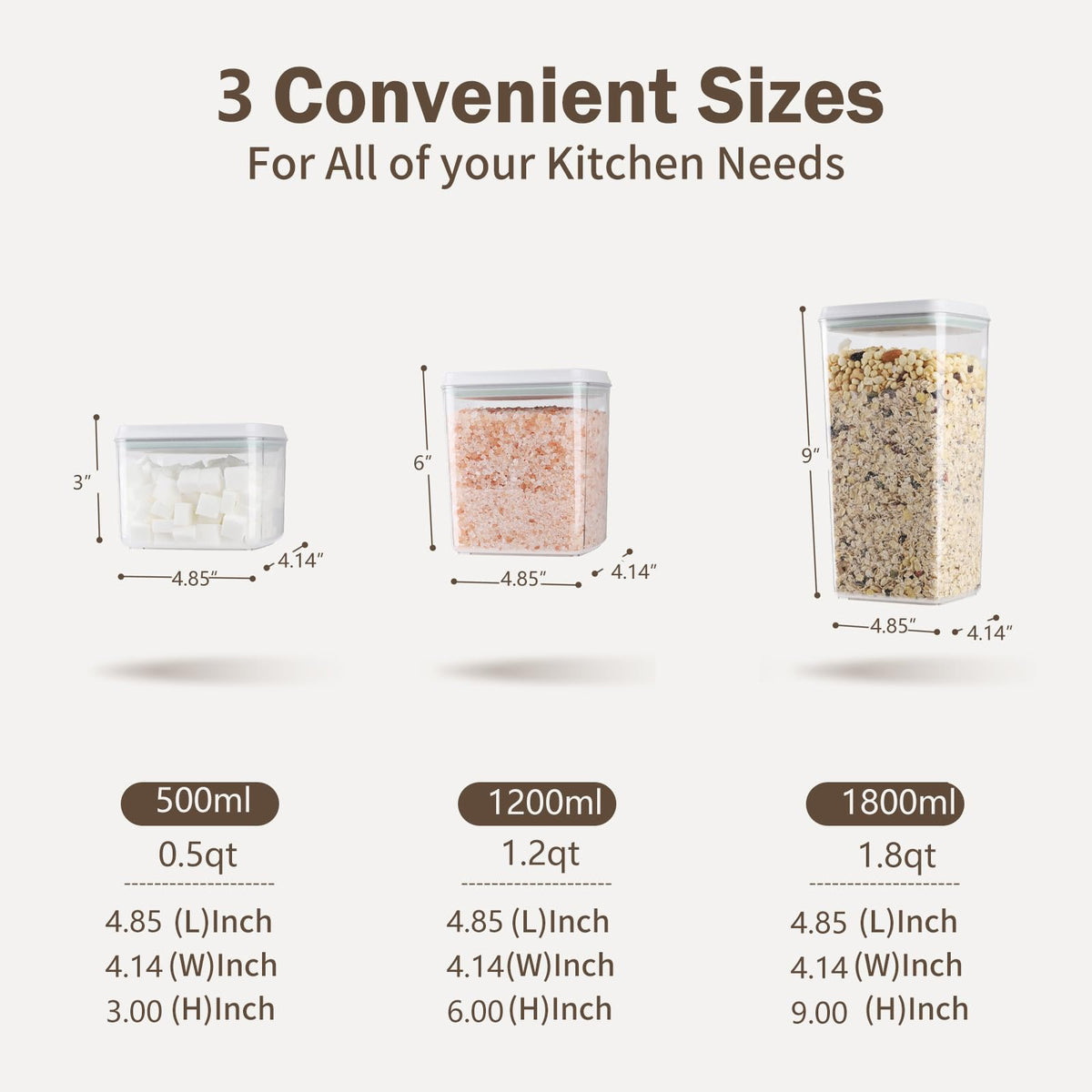 Pop Airtight Food Storage Containers Set with Lids (6 Count)