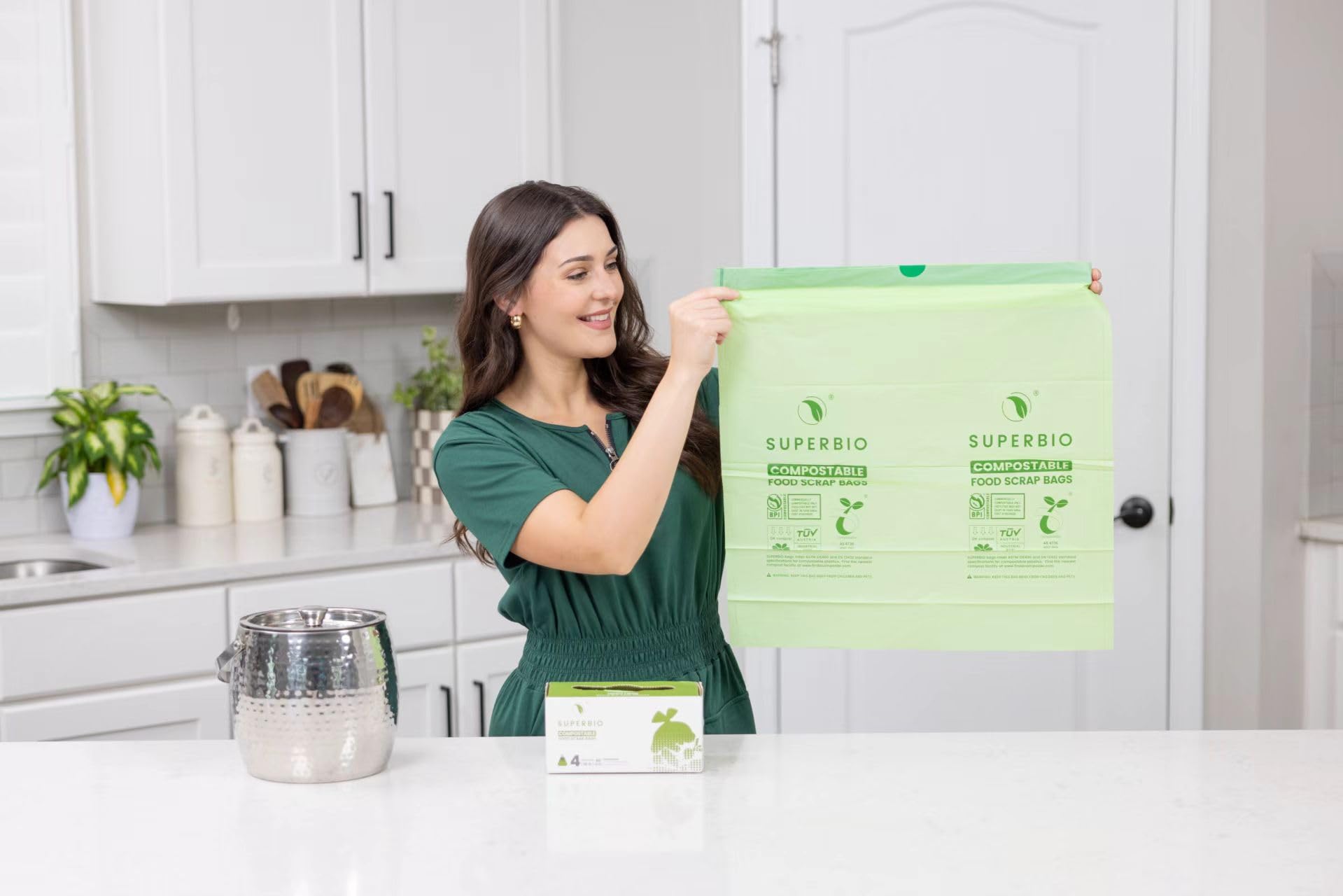 4 Gallon Compostable Drawstring Food Scrap Bags (40 Count)