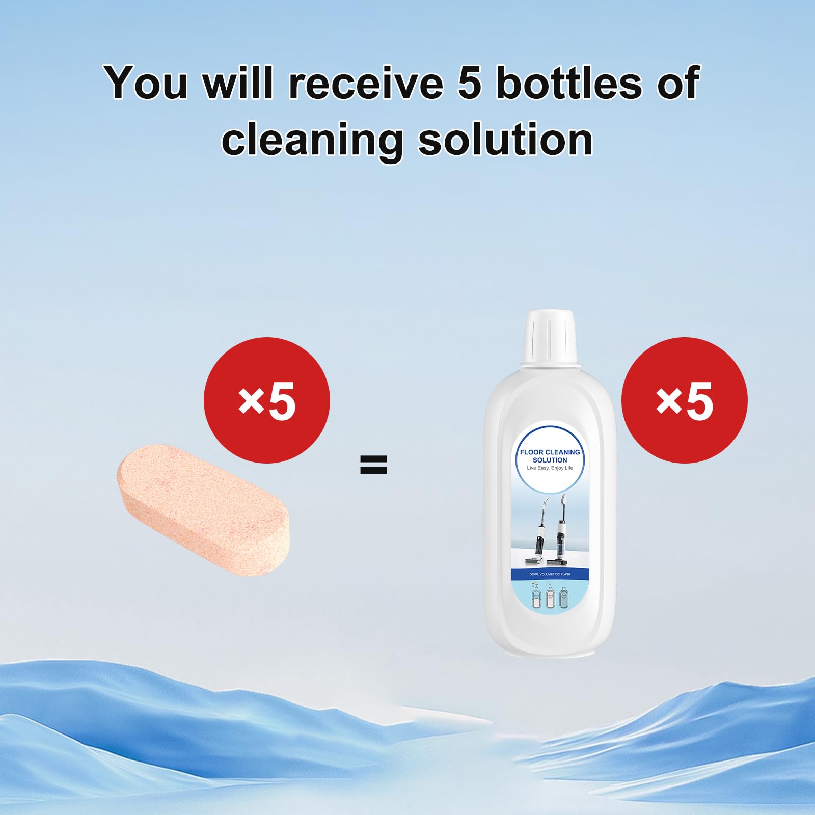 5 Packs Orange Scent Soap Cleaning Solution Compatible with Tineco (84.5 Ounce)