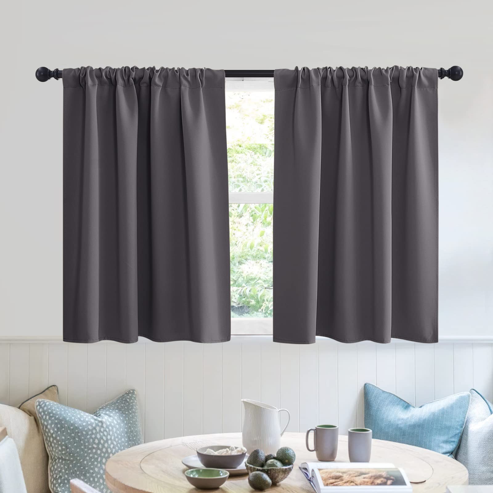 Short Blackout Privacy Curtains 30 inch Long for Bathroom Window