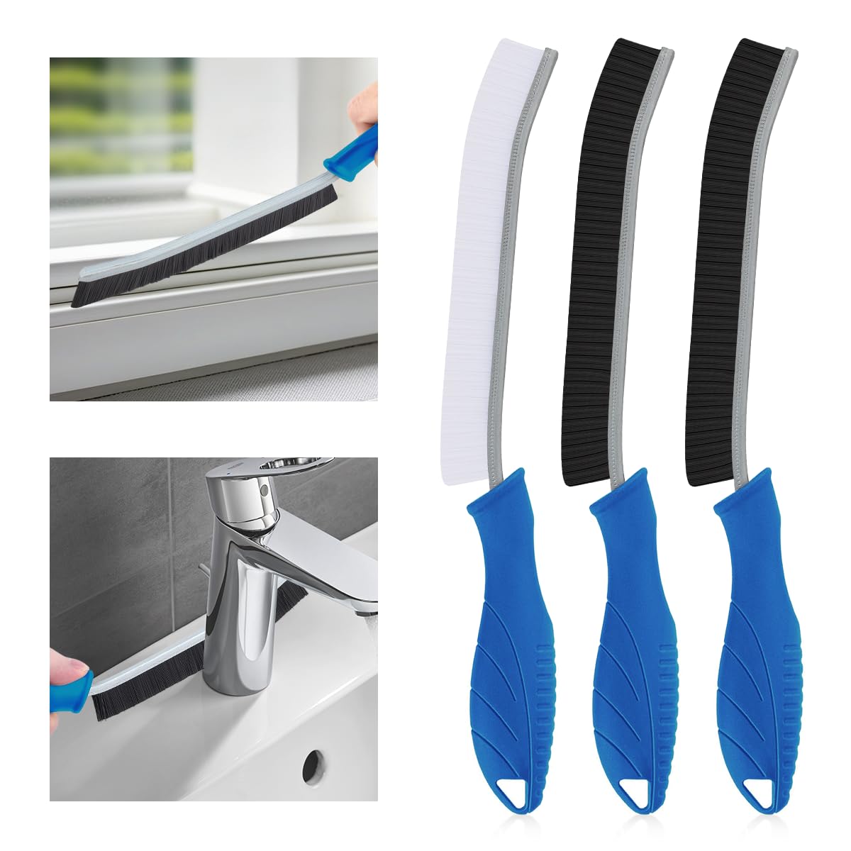 3Pcs Hard Bristle Crevice Cleaning Brush (3 Count)