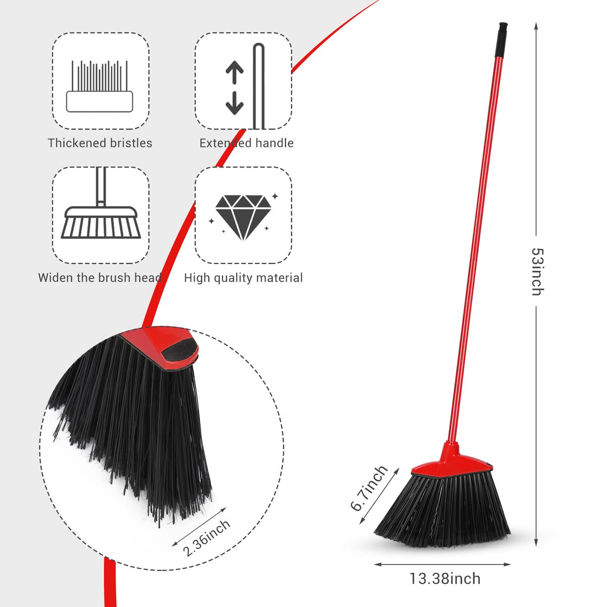 20 Pcs Heavy Duty Broom Commercial Outdoor Indoor (20 Count)