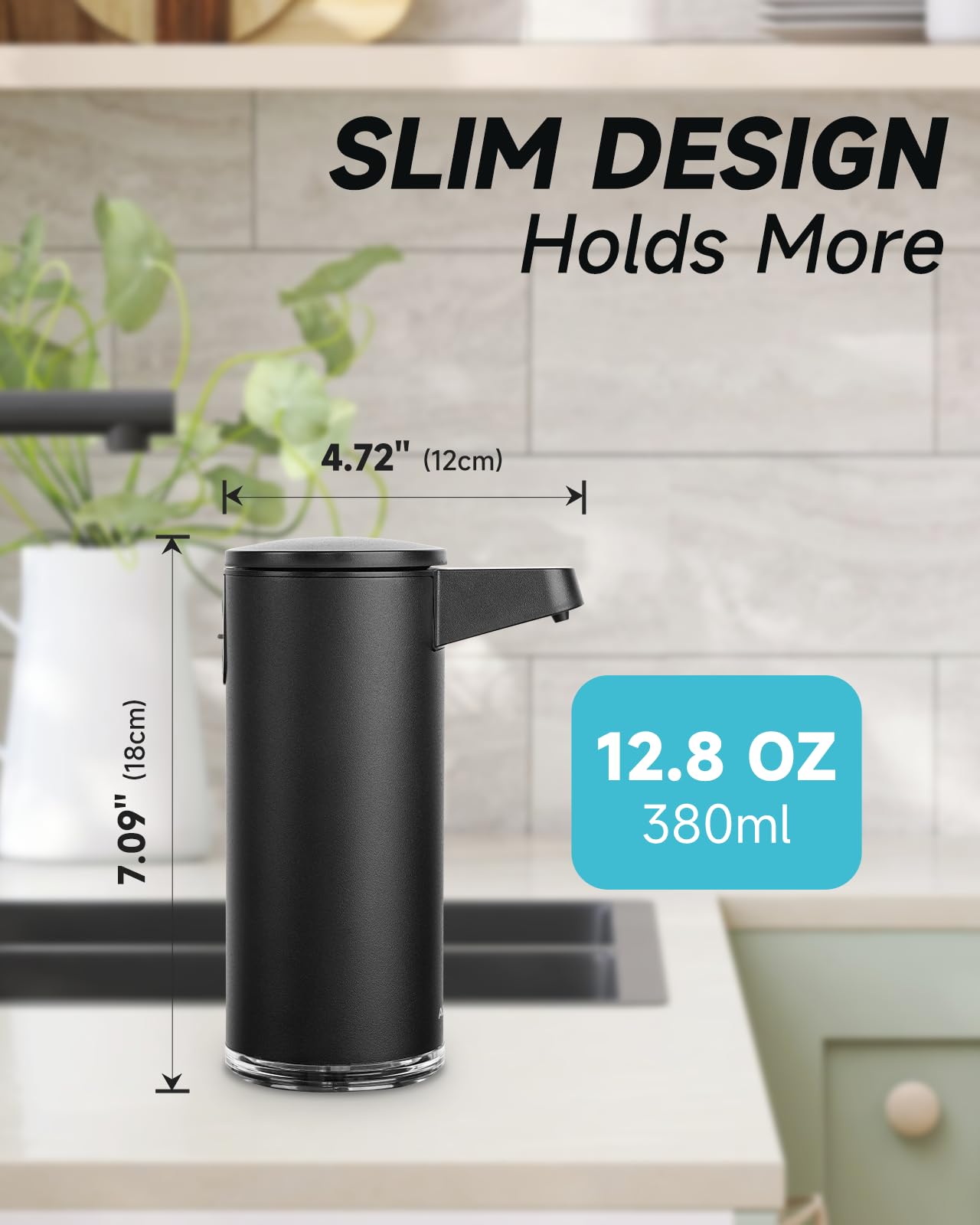 SensePro Automatic Soap Dispenser 12.8oz Spot Resist Matte Black