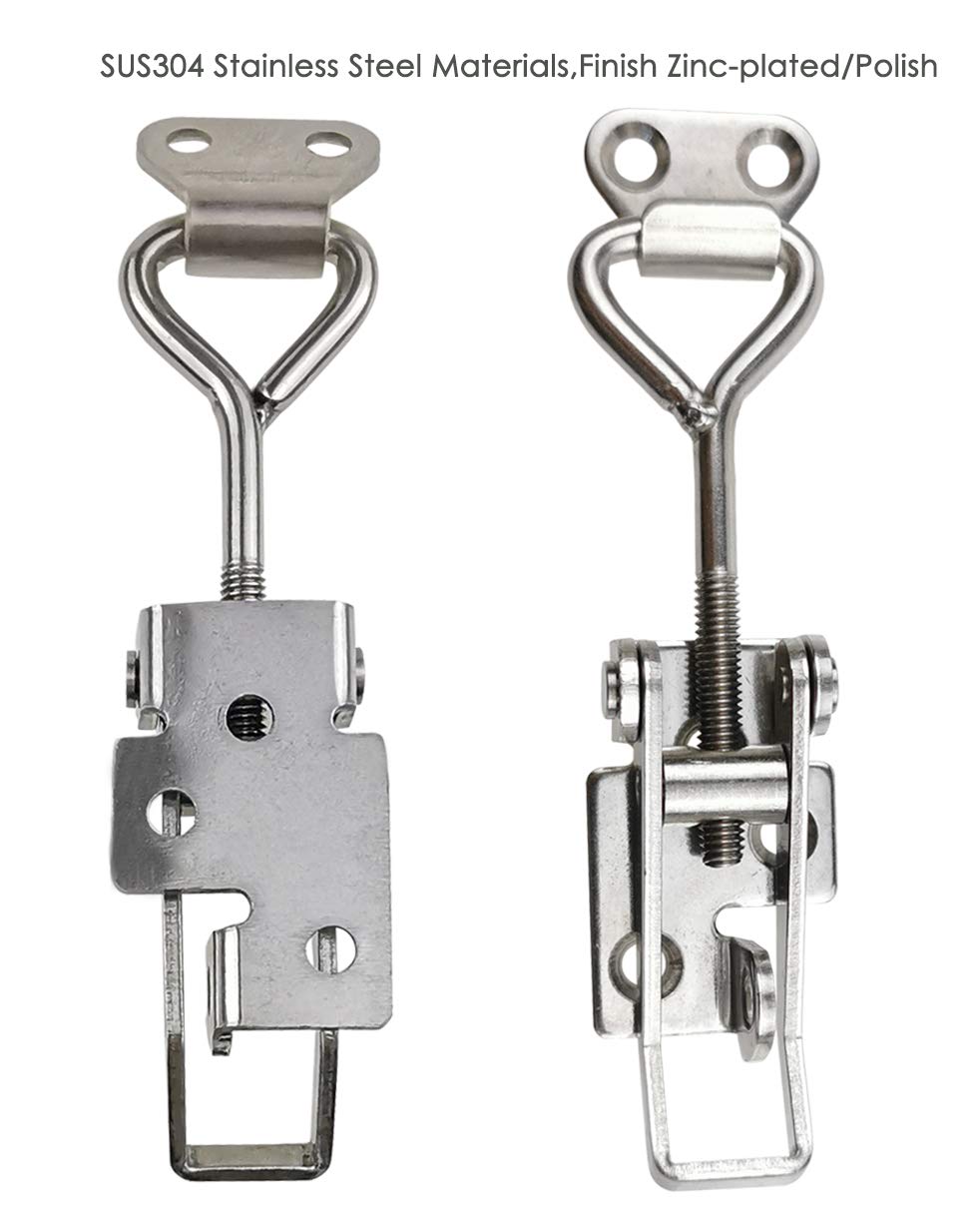 Adjustable Latch Buckle Cabinet Boxes Lever Handle Toggle Catch Latch Lock (2 Count)