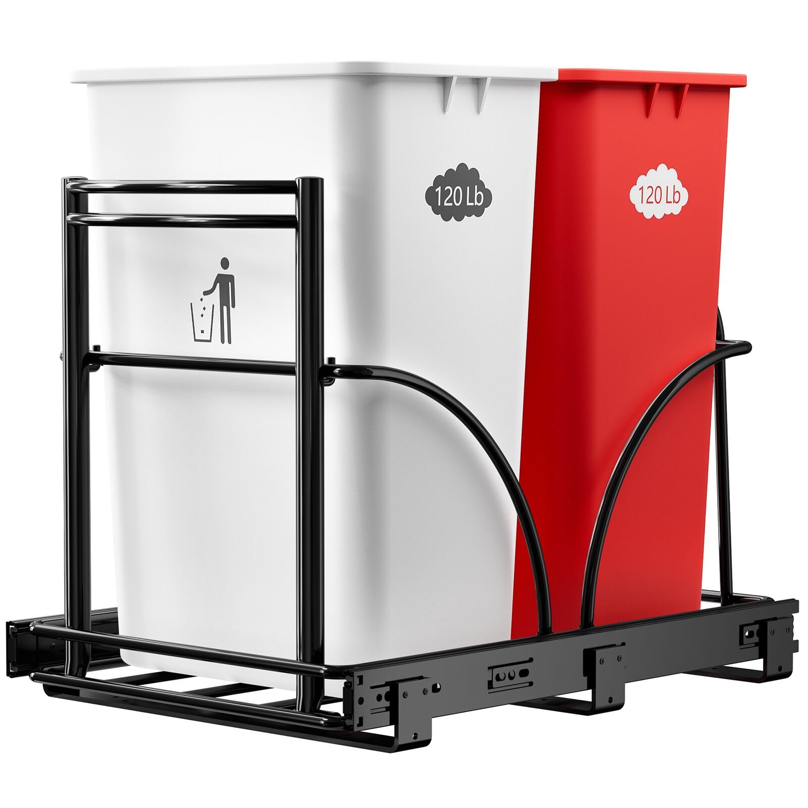 Dual Under Sink Trash Can Heavy Duty Pull Out Trash Can Under Cabinet