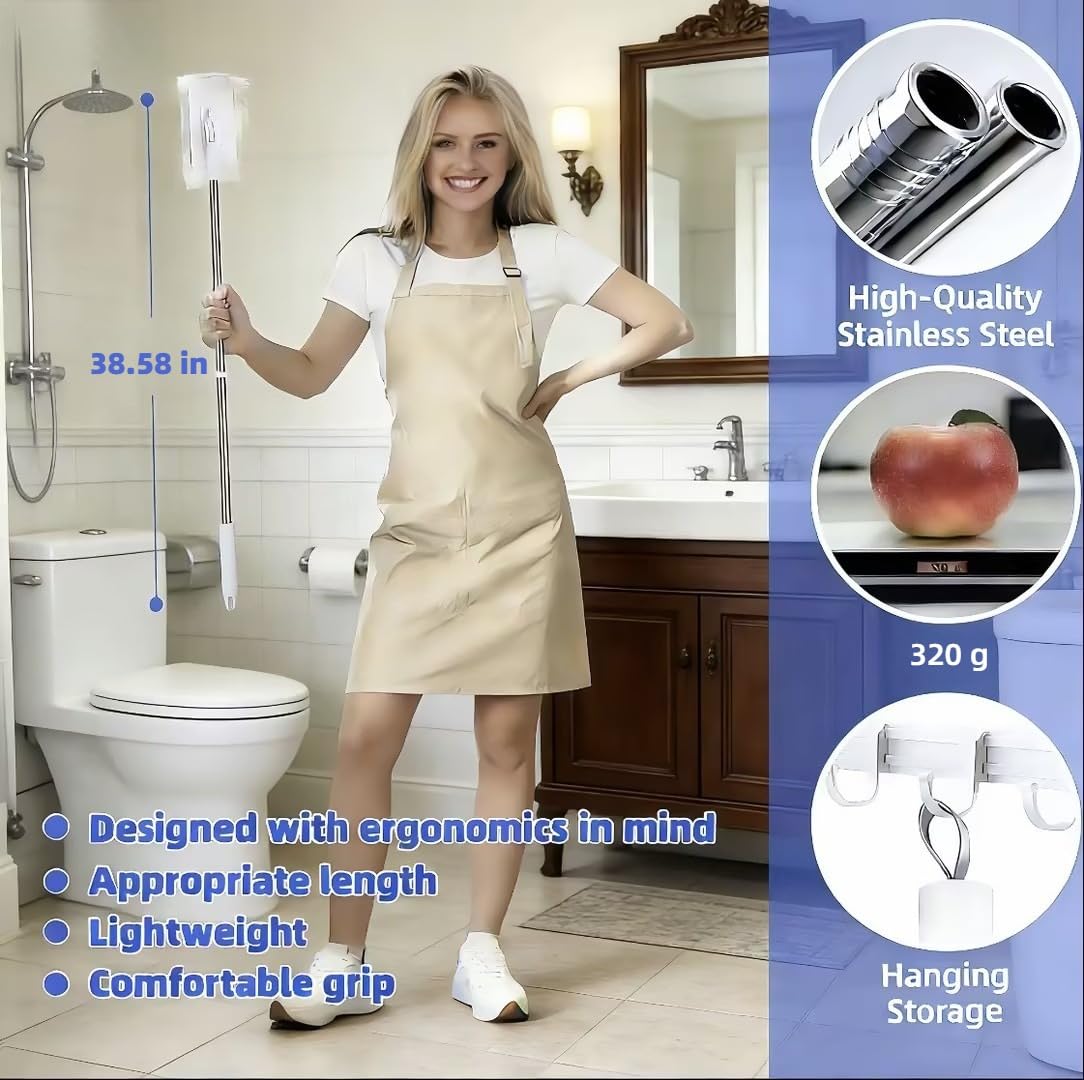 Push Clamp Mini Mop with 39in Short Handle &10 Cloths