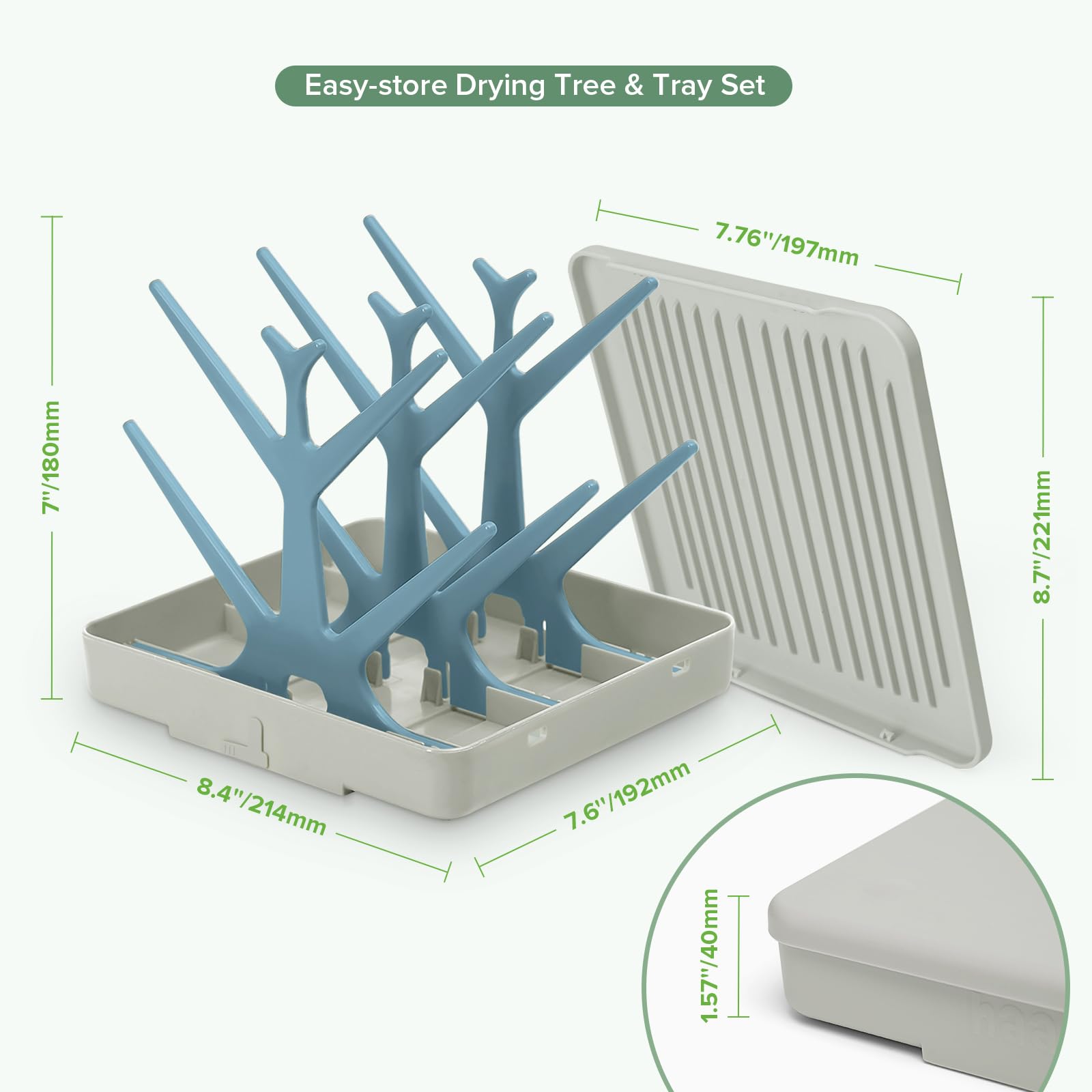 Portable Baby Bottle Drying Rack with Tray