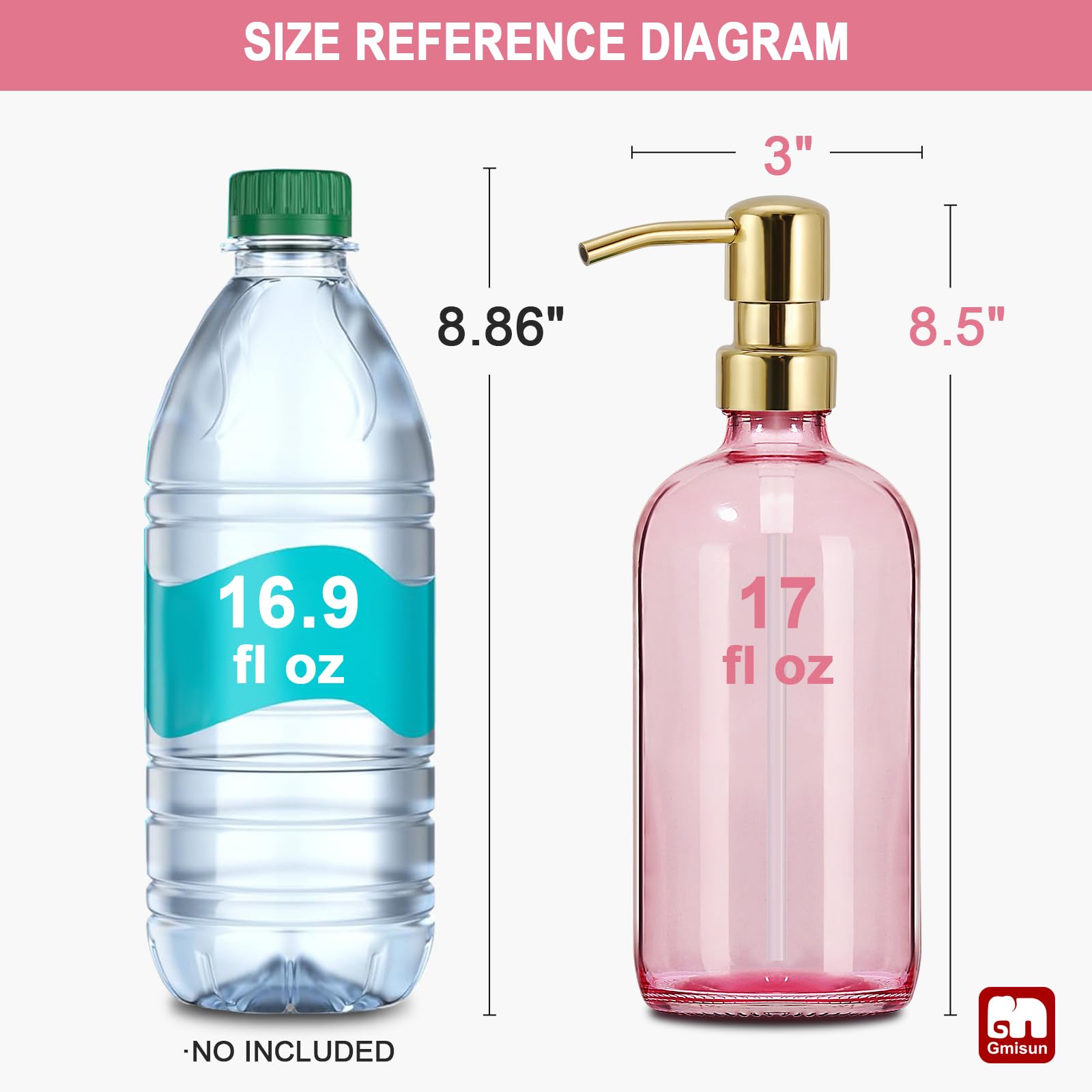 Pink Soap Dispenser Bathroom (2 Count)