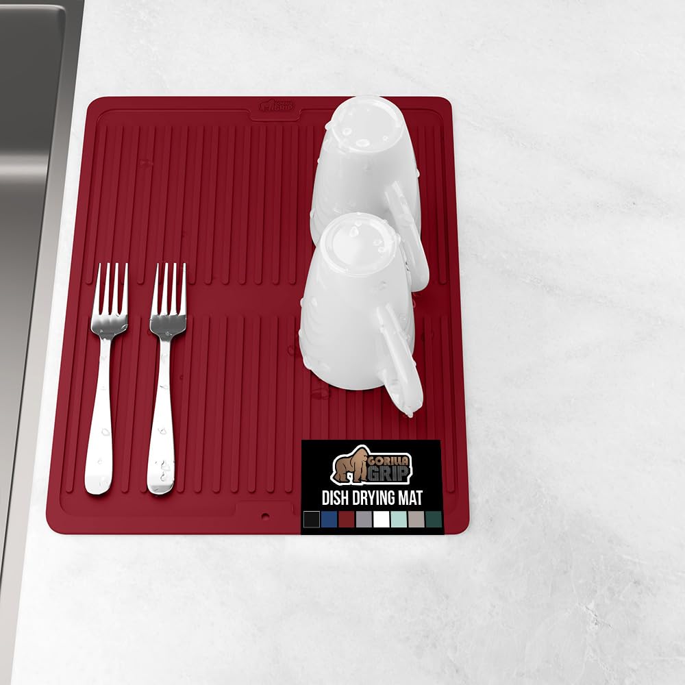 100% BPA Free Patented Silicone Dish Drying Mat for Kitchen Counter