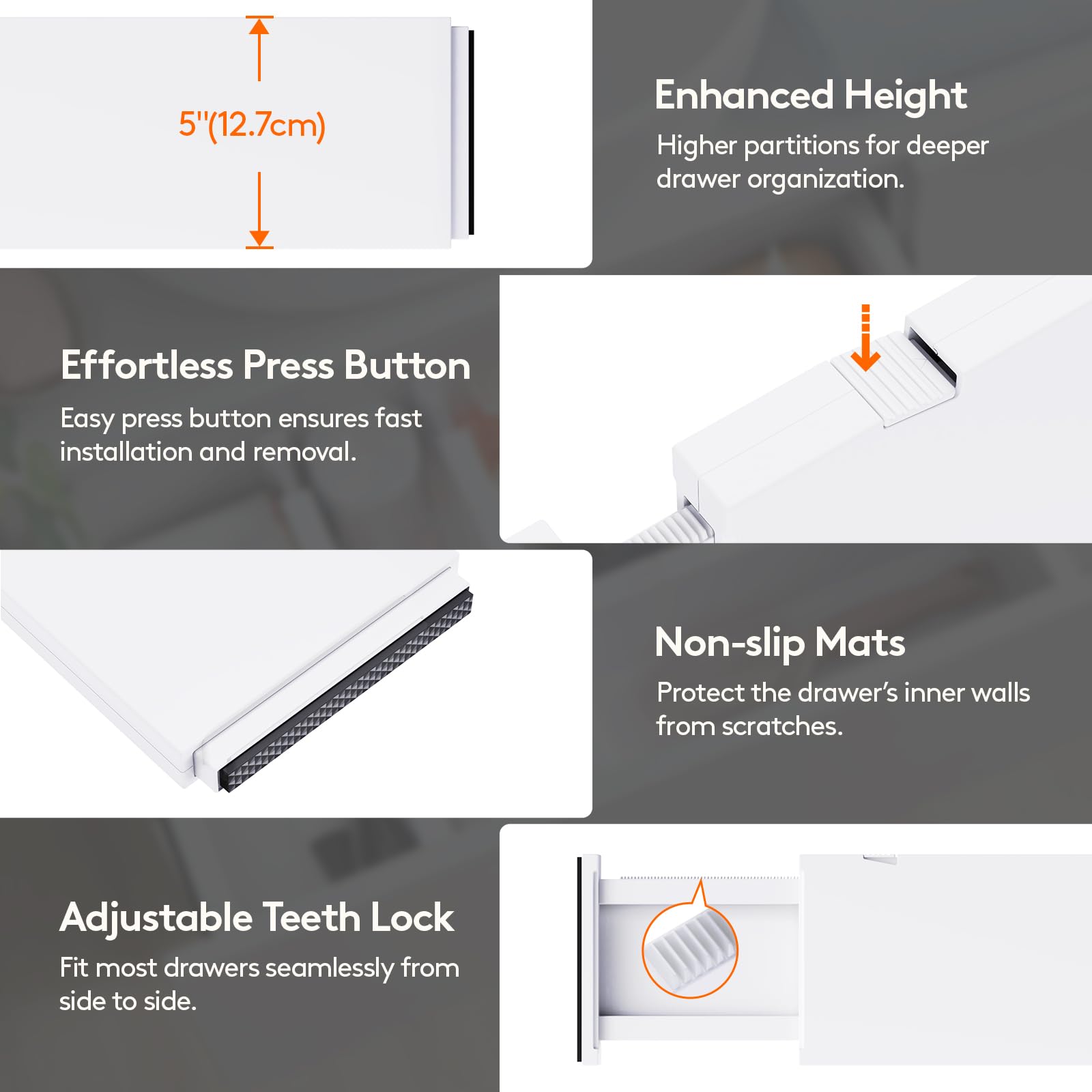 5" Tall Upgrade Drawer Dividers (5 Count)