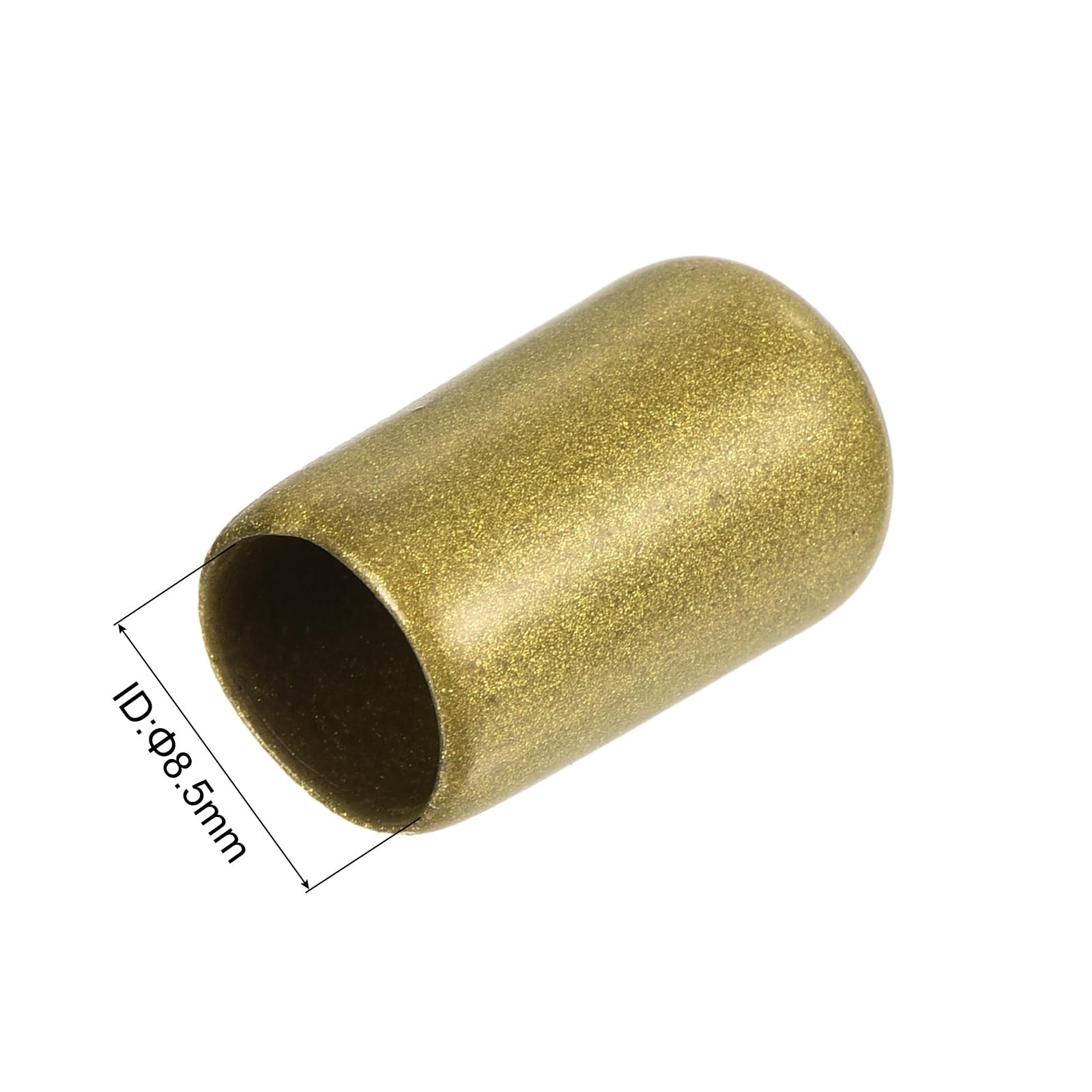 20pcs Rubber End Caps 8.5mm ID Vinyl Round Tube Bolt Cap Cover Thread Protectors Gold