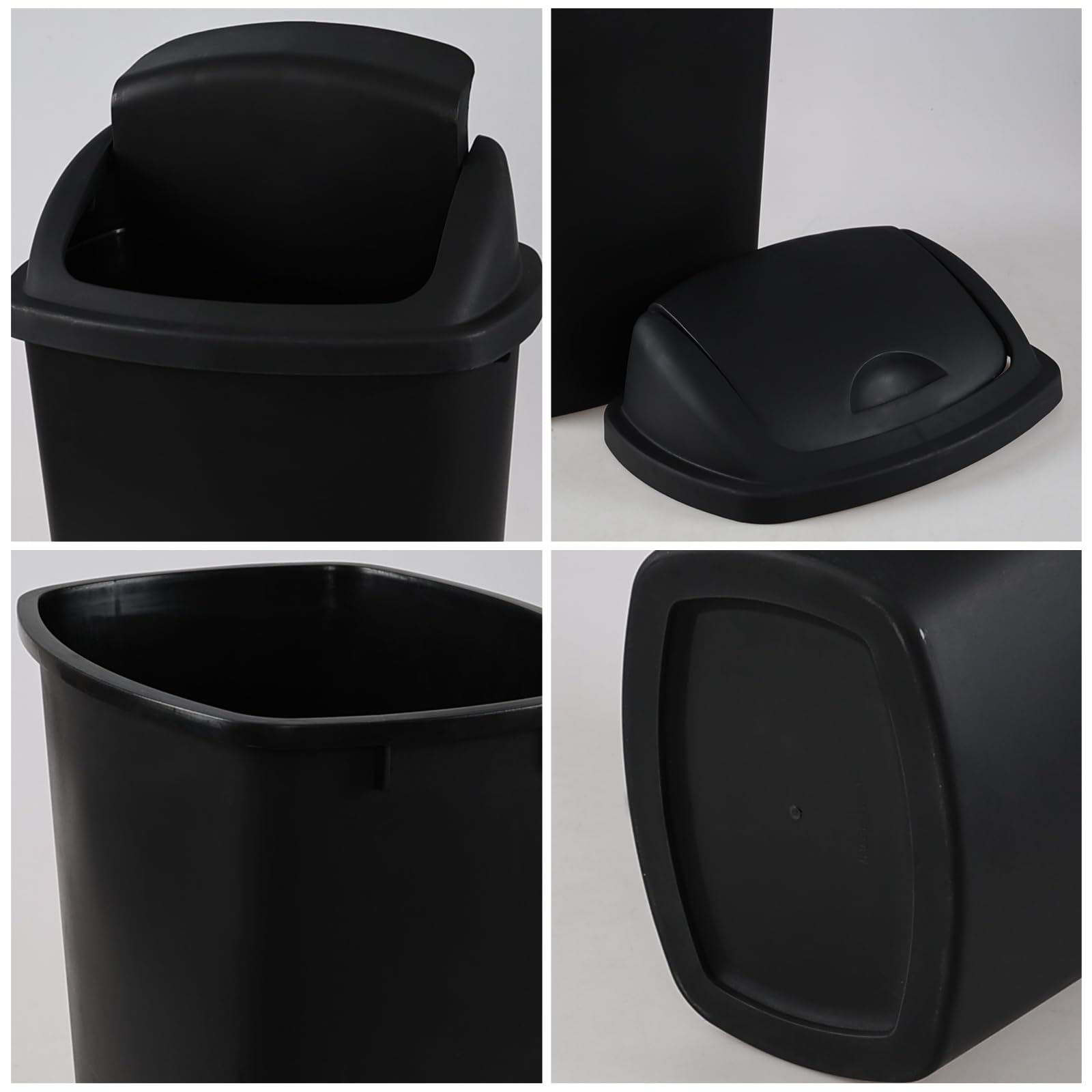 6 Gallon Plastic Flip Lid Trash Can (4 Count)