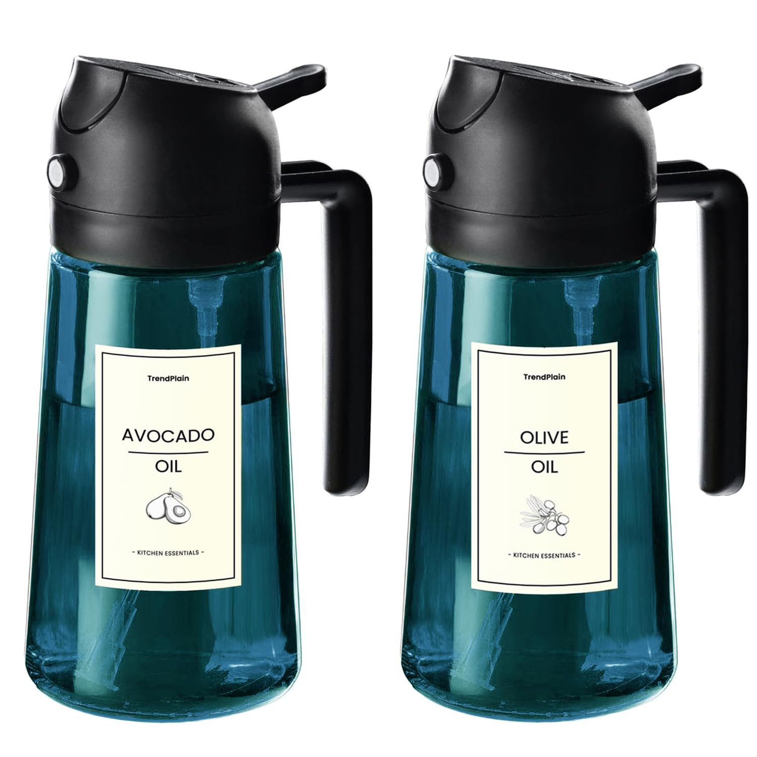 16oz 470ml Blue Glass Olive Oil Sprayer for Cooking