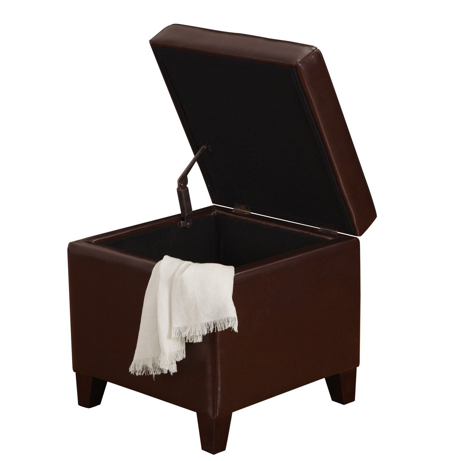 Bonded Leather Square Tufted Footstool