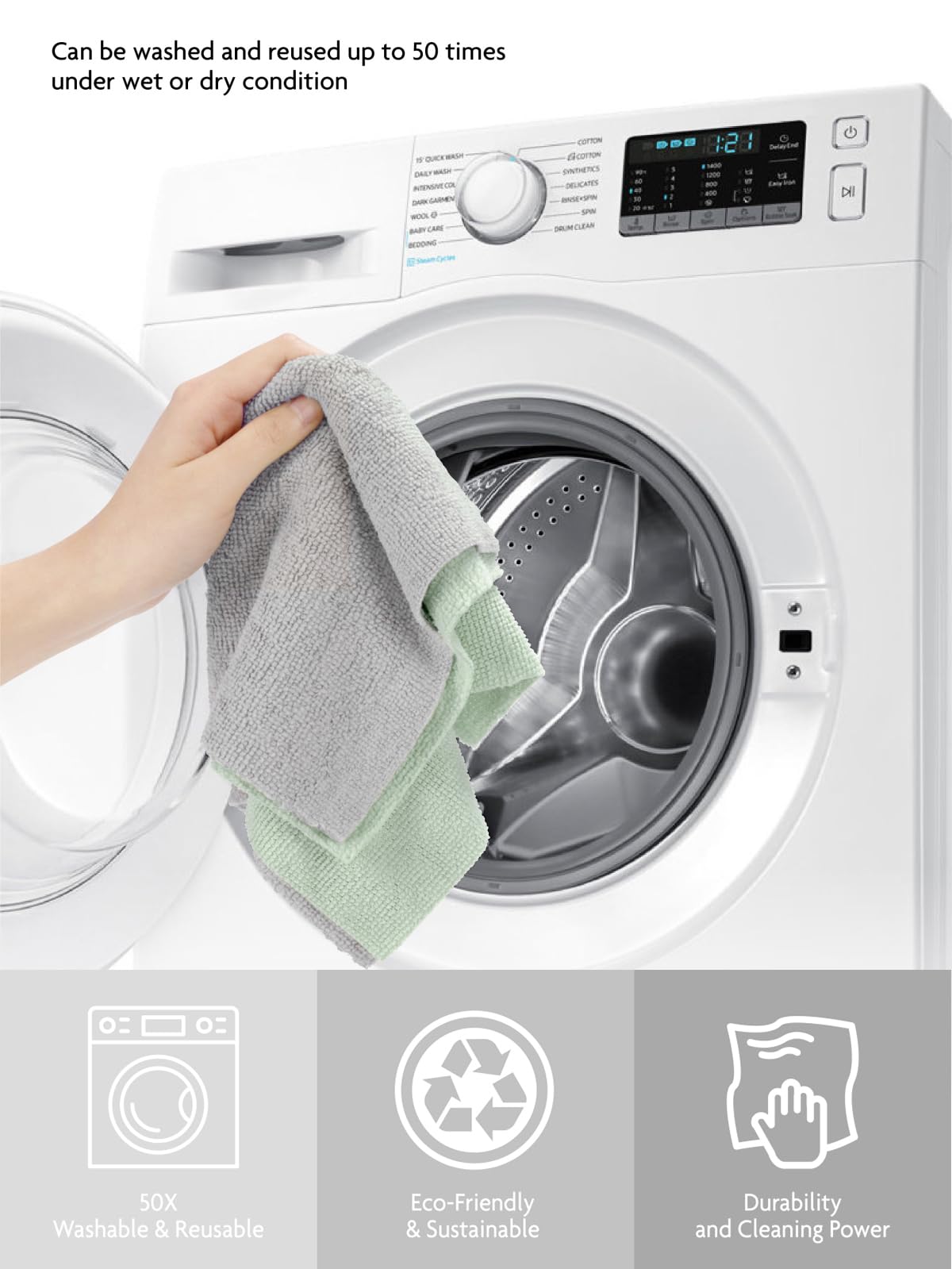 Microfiber Cleaning Cloth Roll (75 Count)