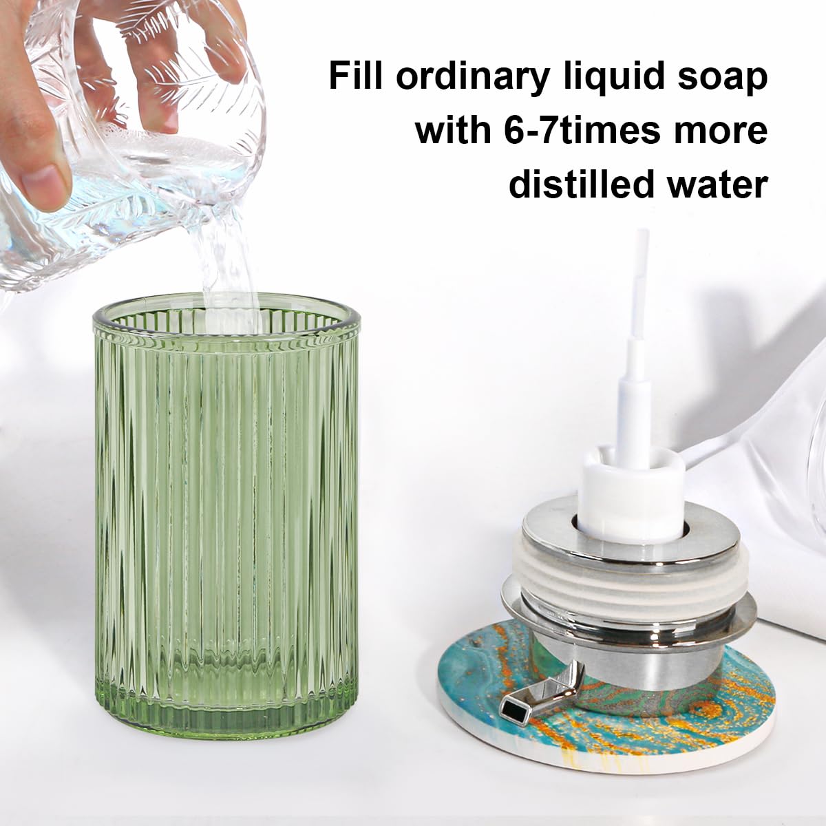 Foaming Soap Dispenser Bathroom Green Glass Foam Hand Soap Dispenser