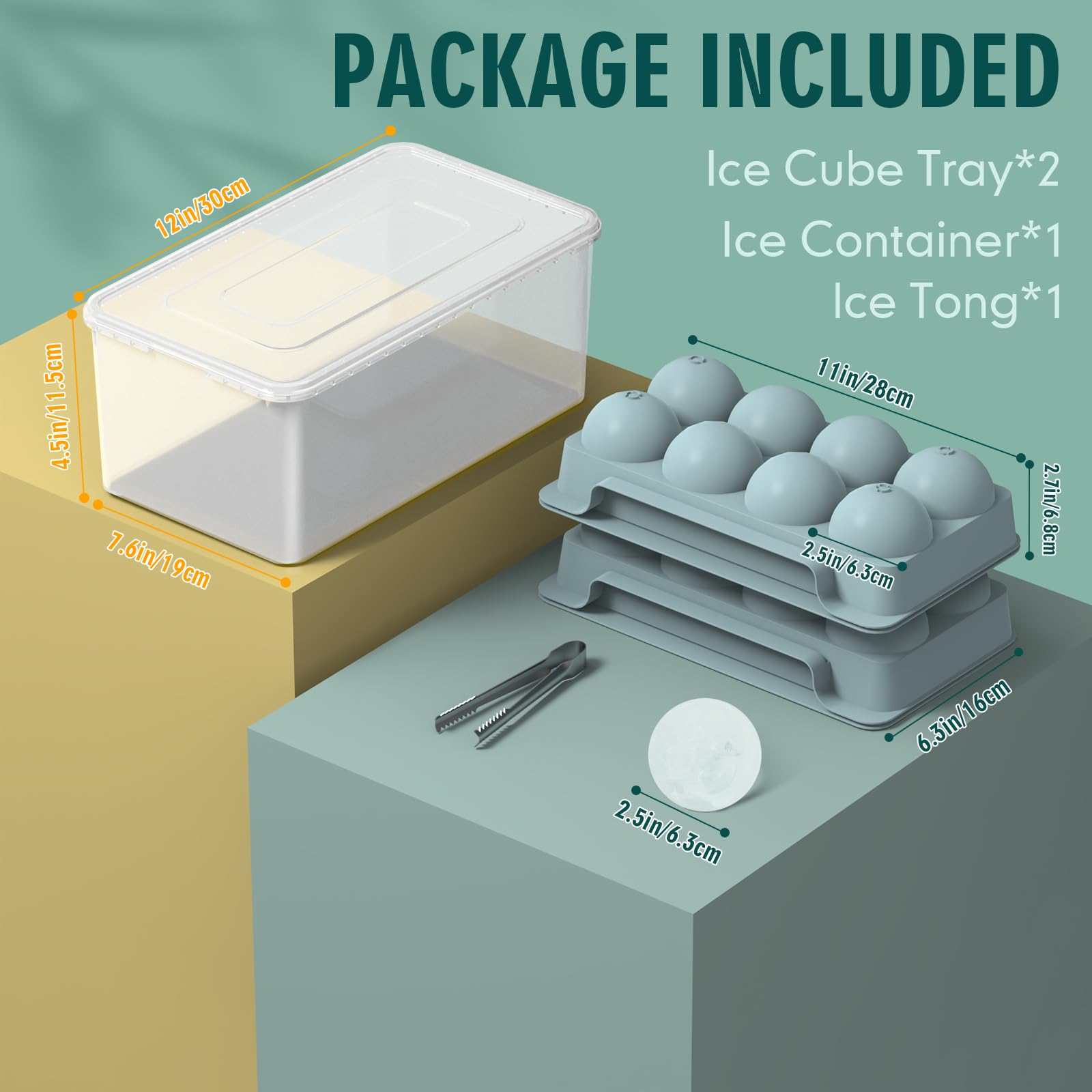 2.5 Inch Large Ice Cube Molds (34.4 Ounce)