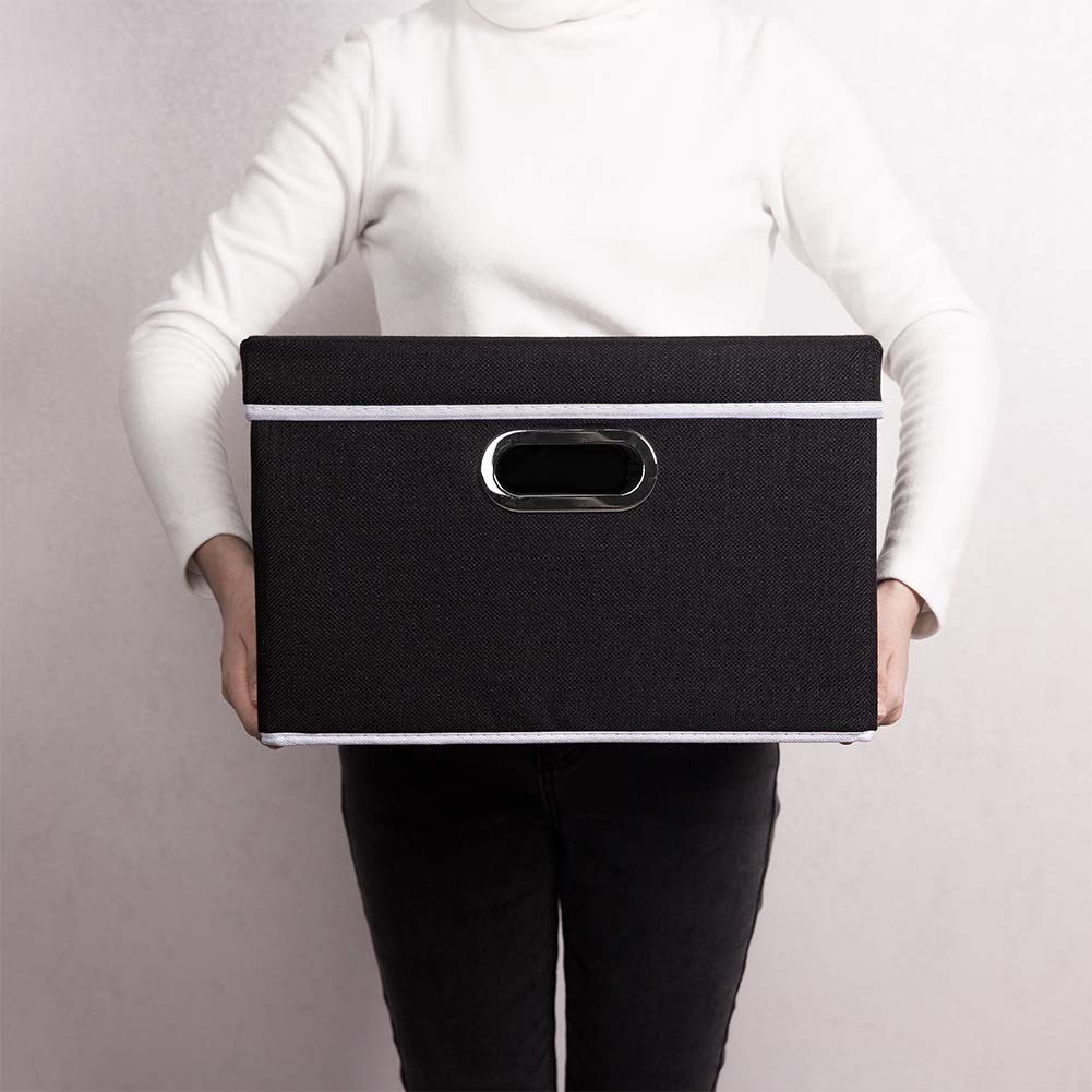 Foldable Storage Bin with Lid [5 (5 Count)