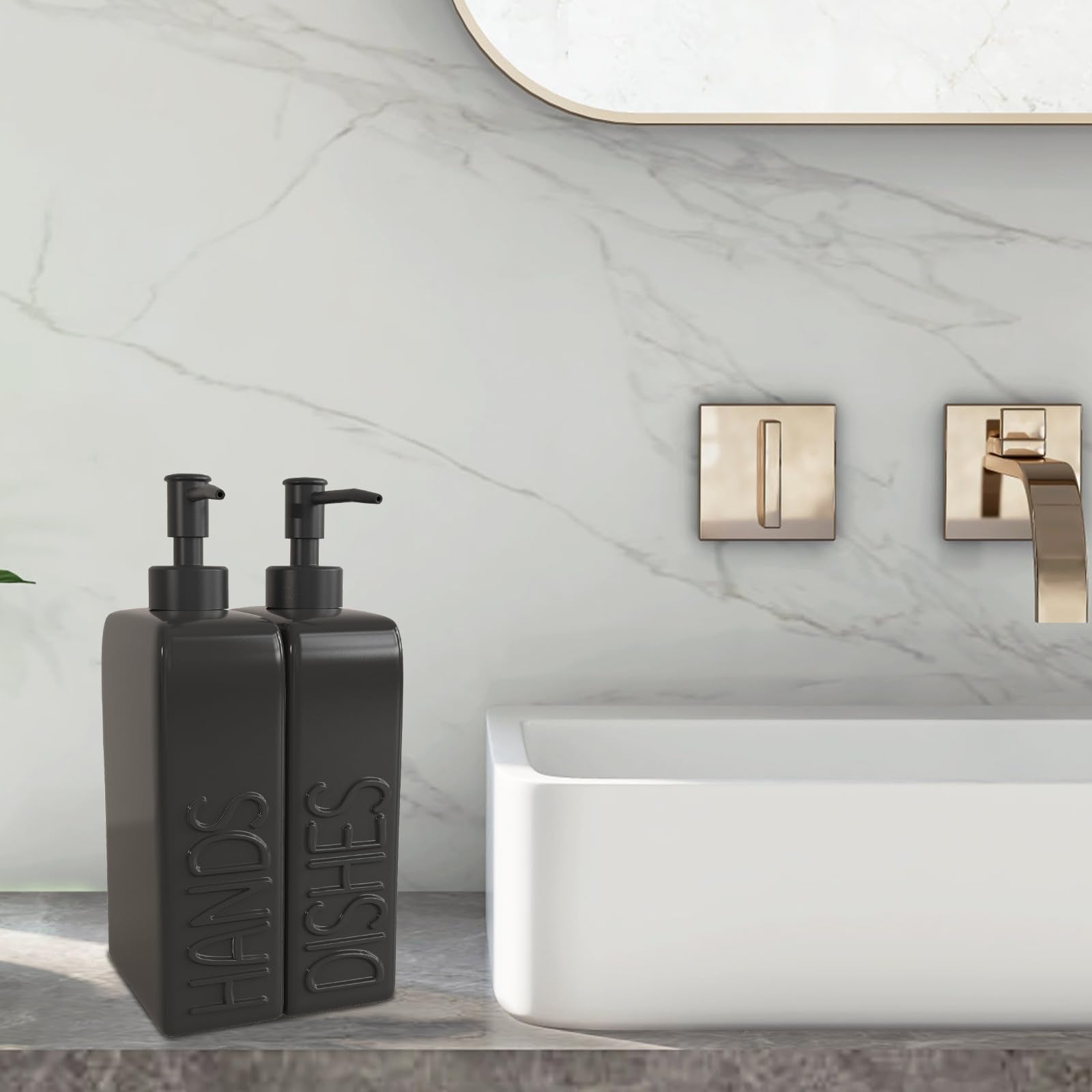 Soap Dispenser Set with Stainless Steel Pump (2 Count)