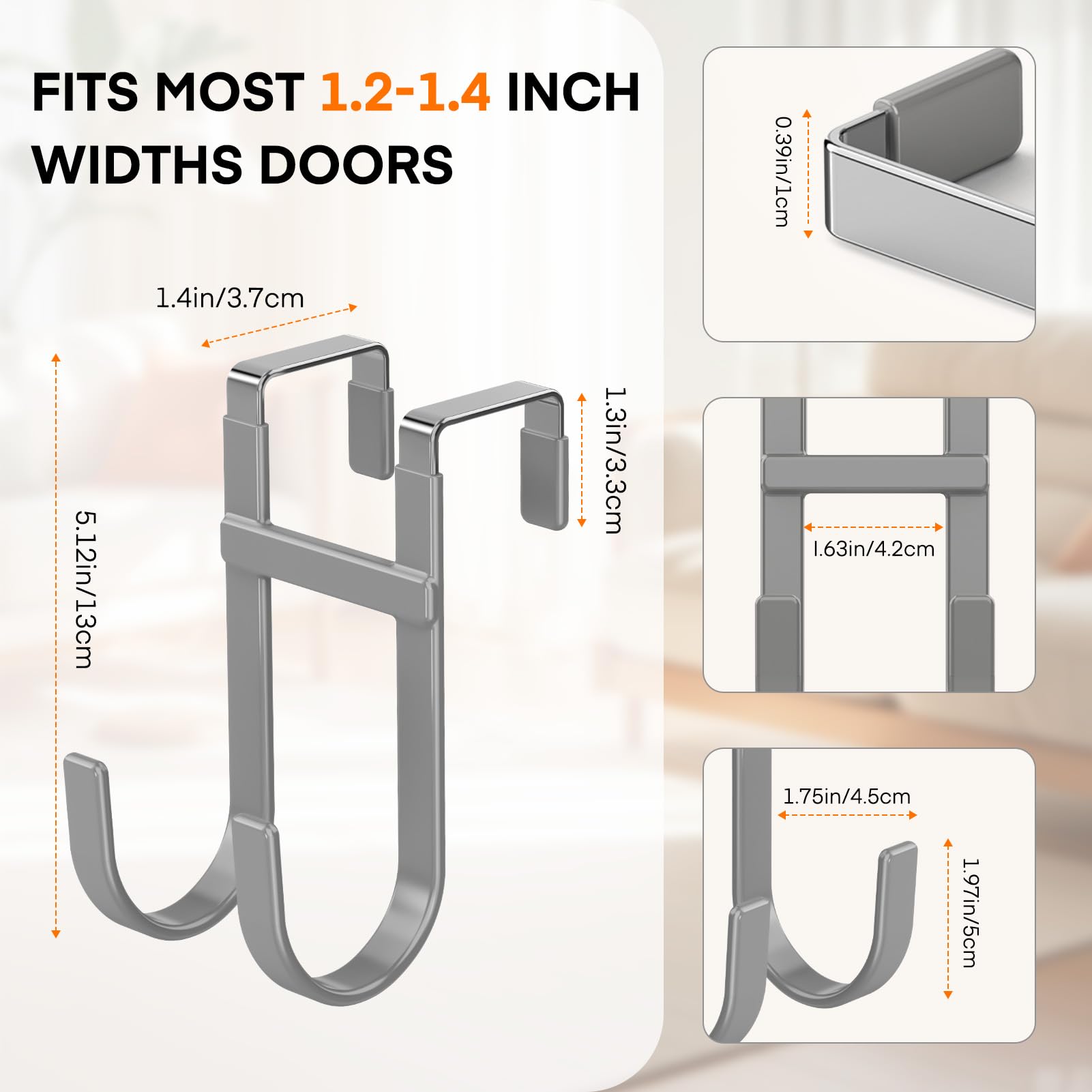 Over the Door Hooks (4 Count)