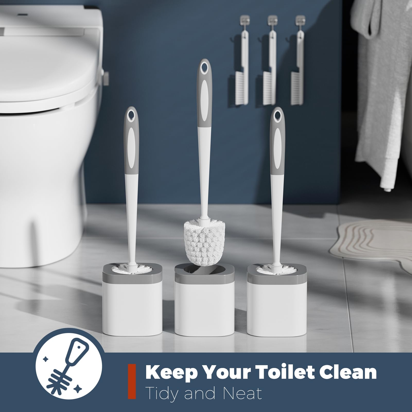 Toilet Brush and Holder Set (3 Count)