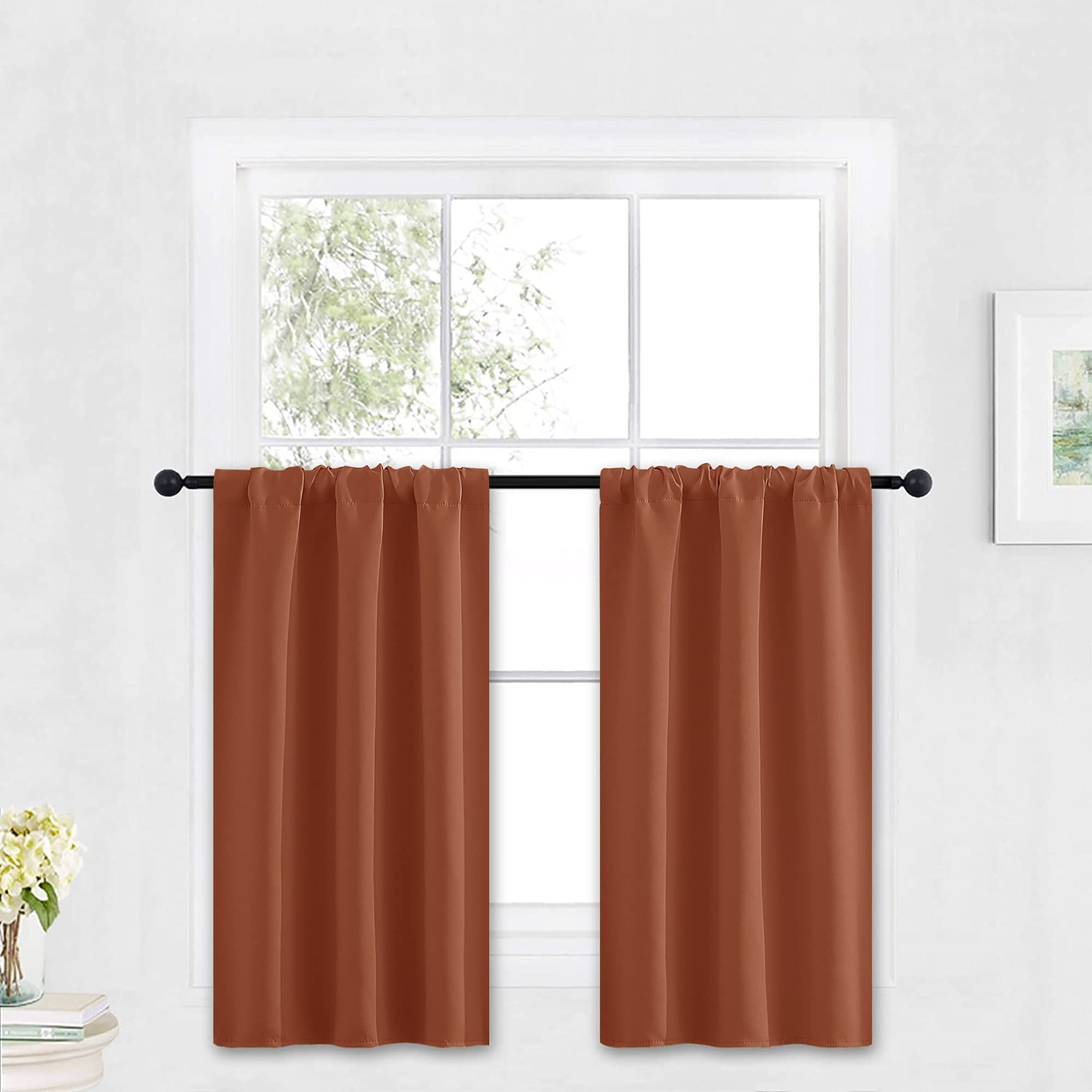 Cafe Blackout Curtains 30 inch Length (2 Count)